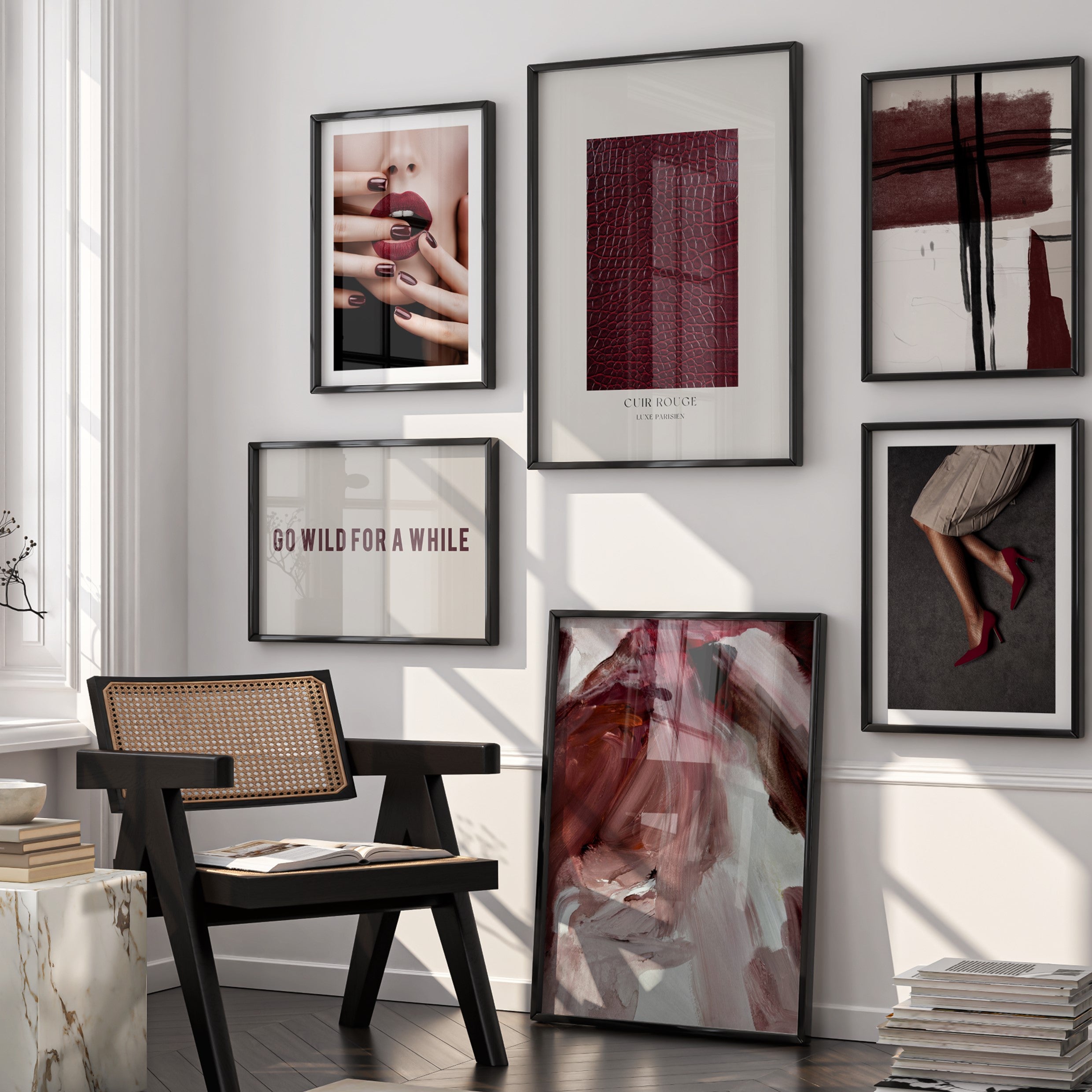 slay my print deep red burgundy wall art