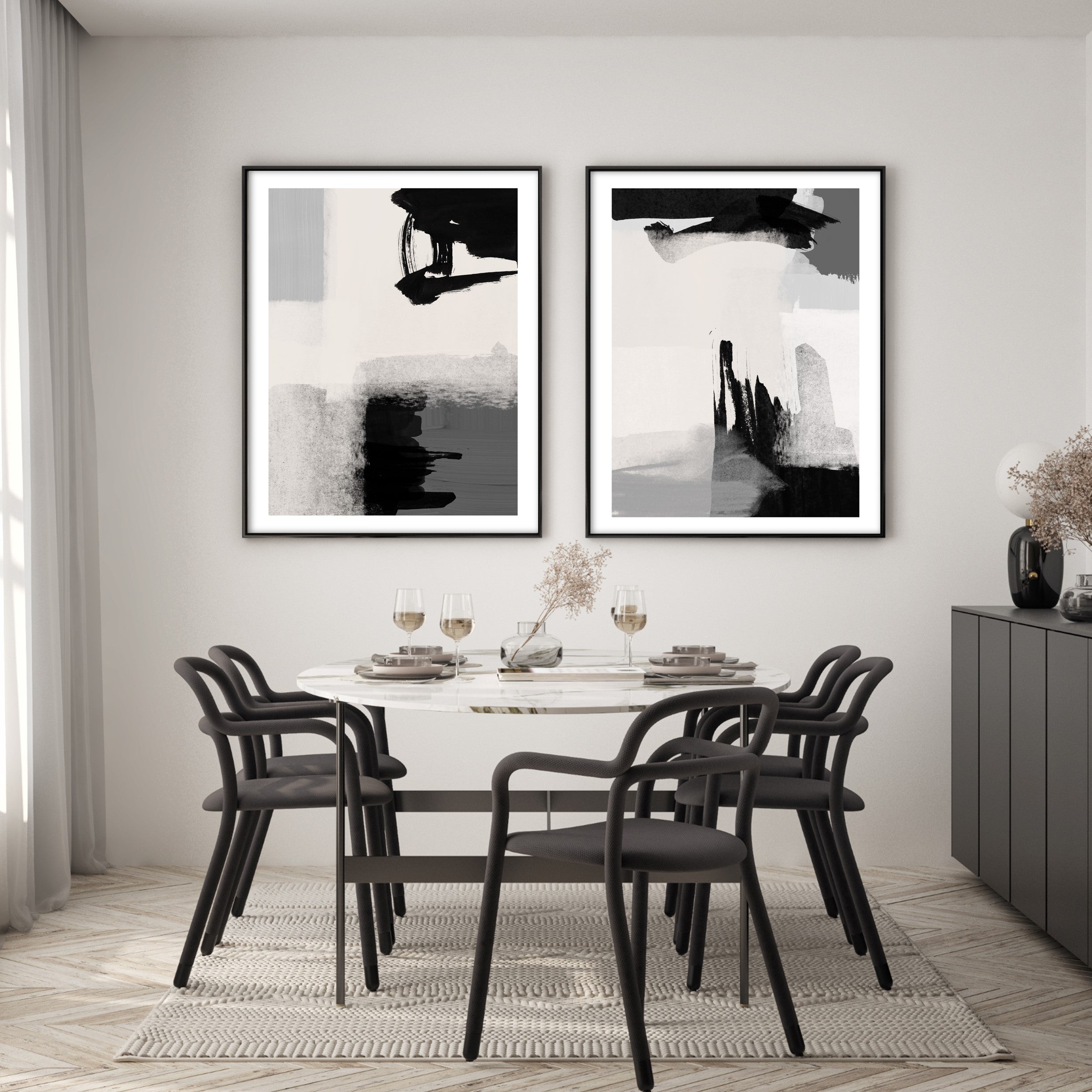 grey abstract tones wall art