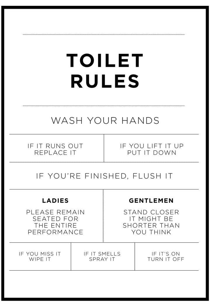 Toilet Rules Wall Art