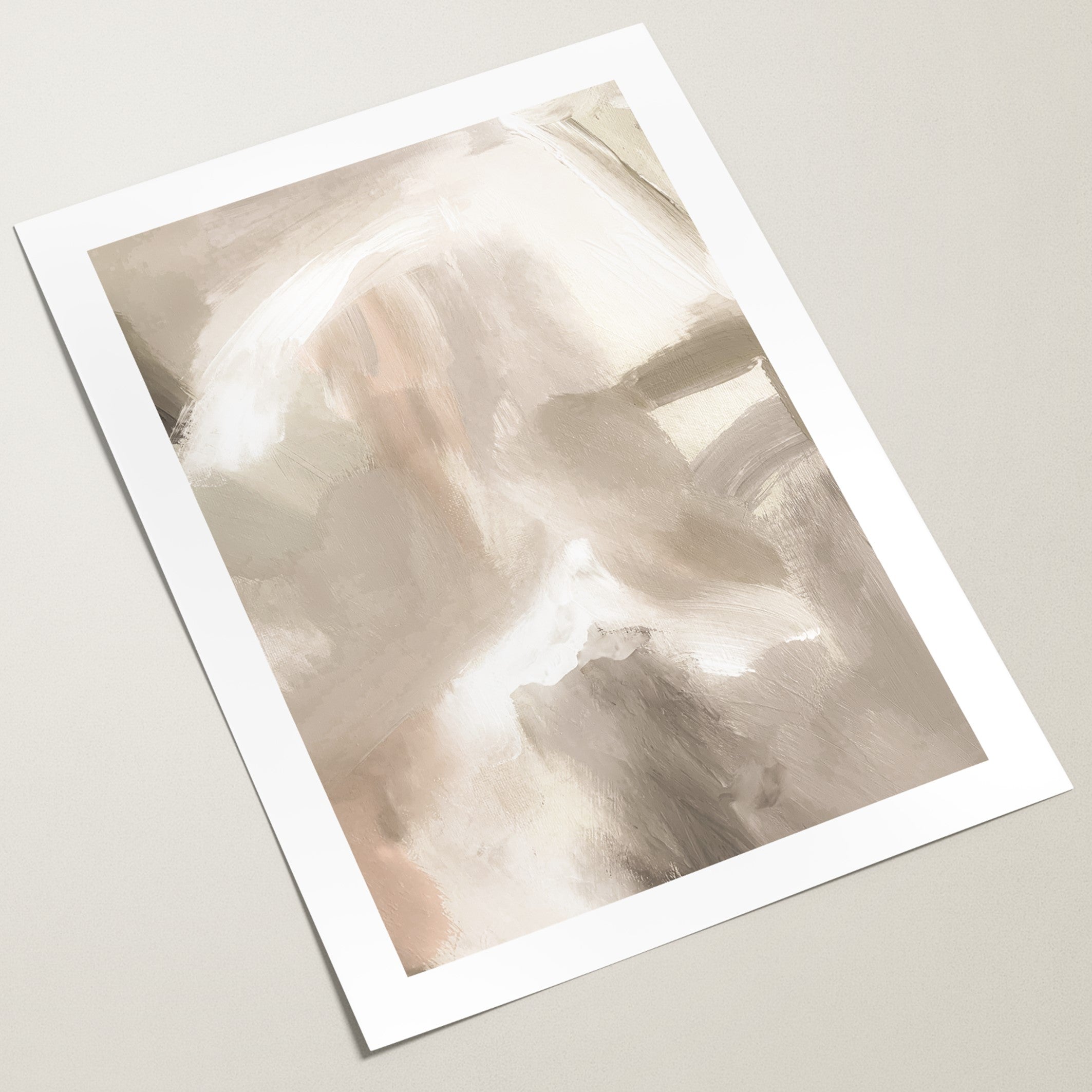 beige brush strokes poster set