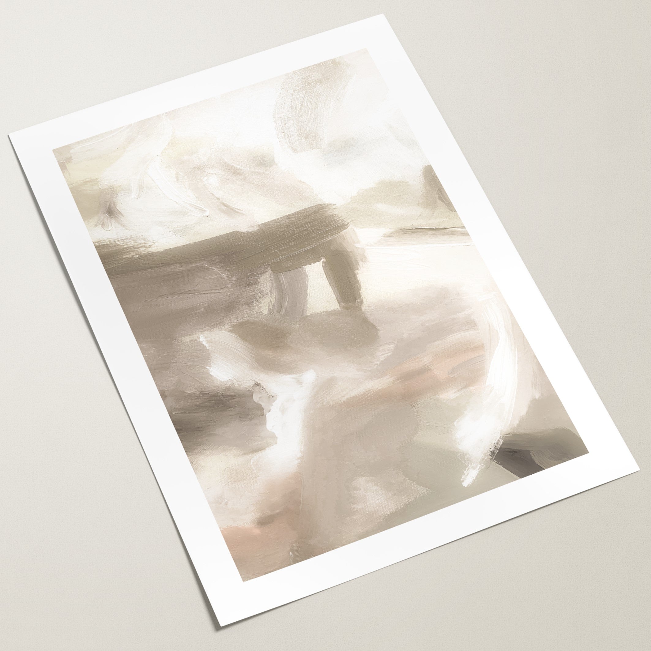 beige brush strokes poster set