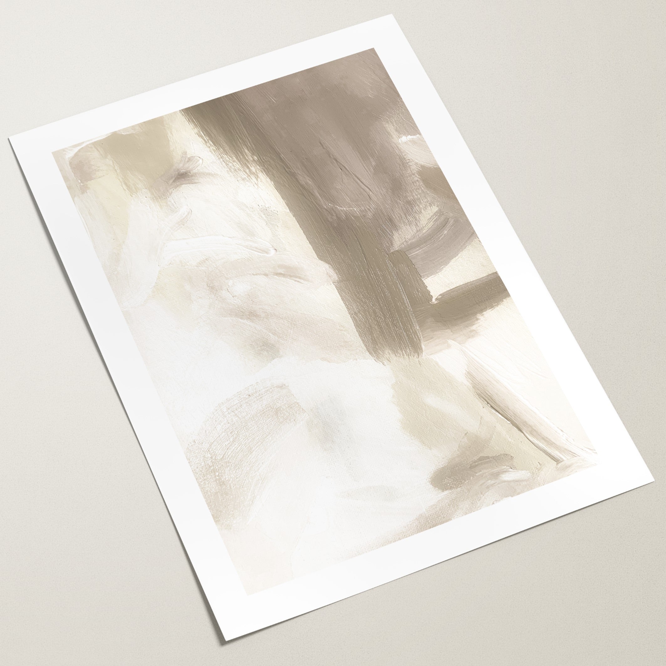 beige brush strokes poster set