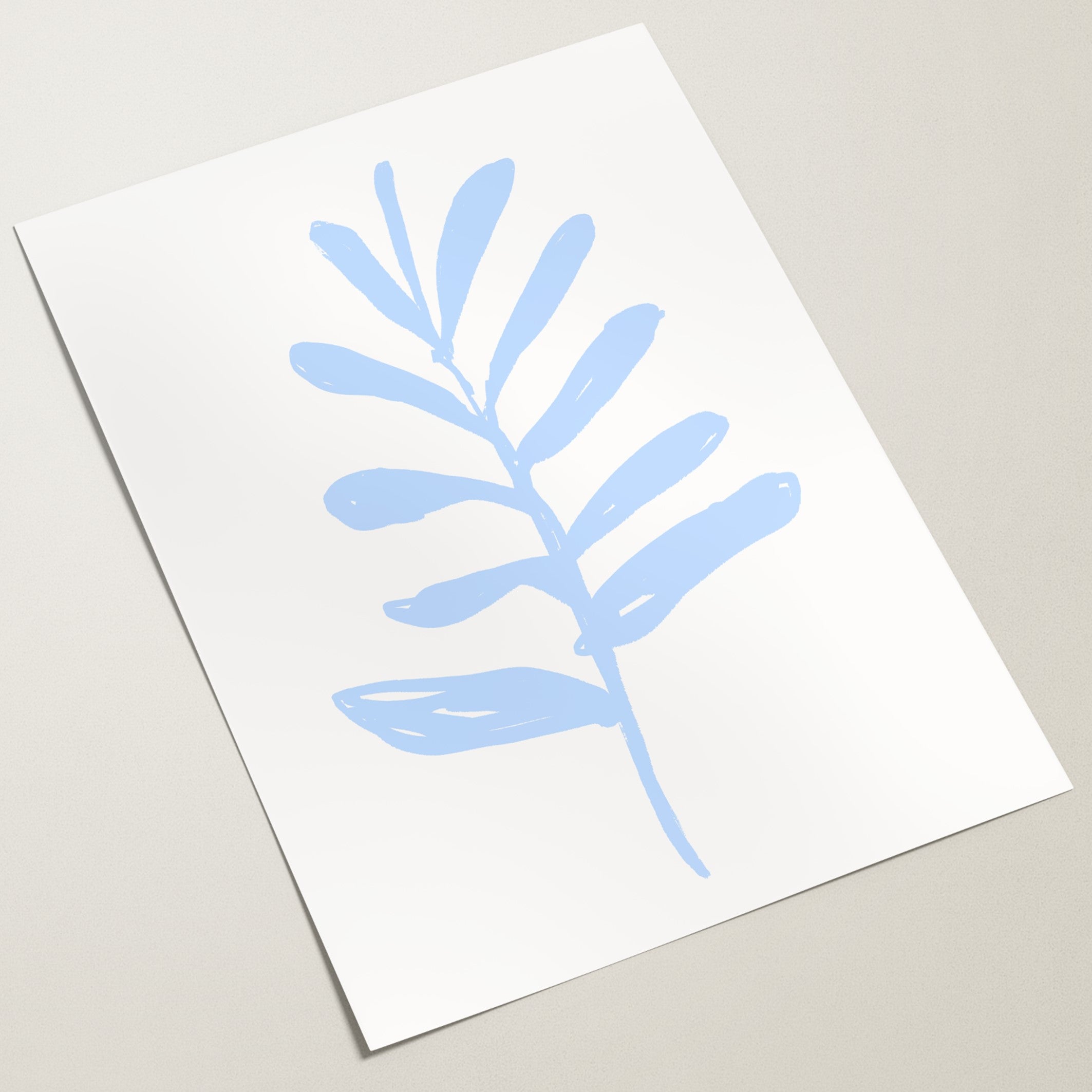 blue sketch leaves