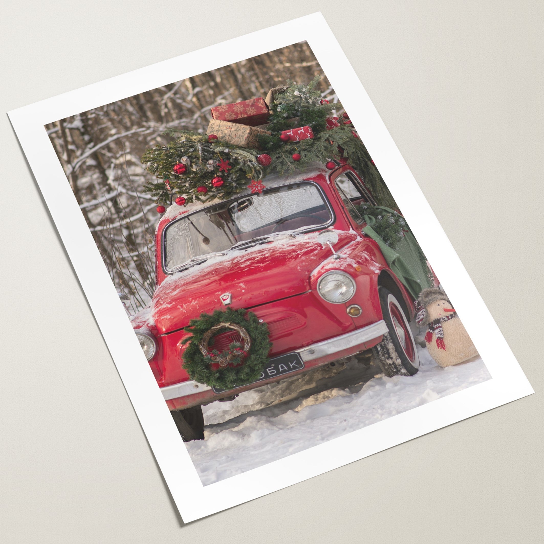 christmas car wall art