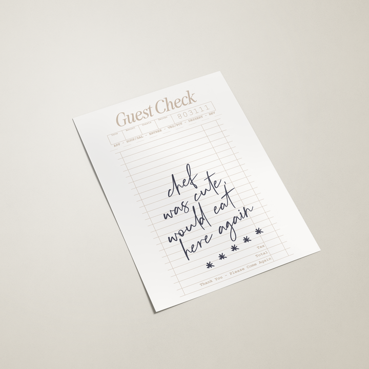 guest check poster 