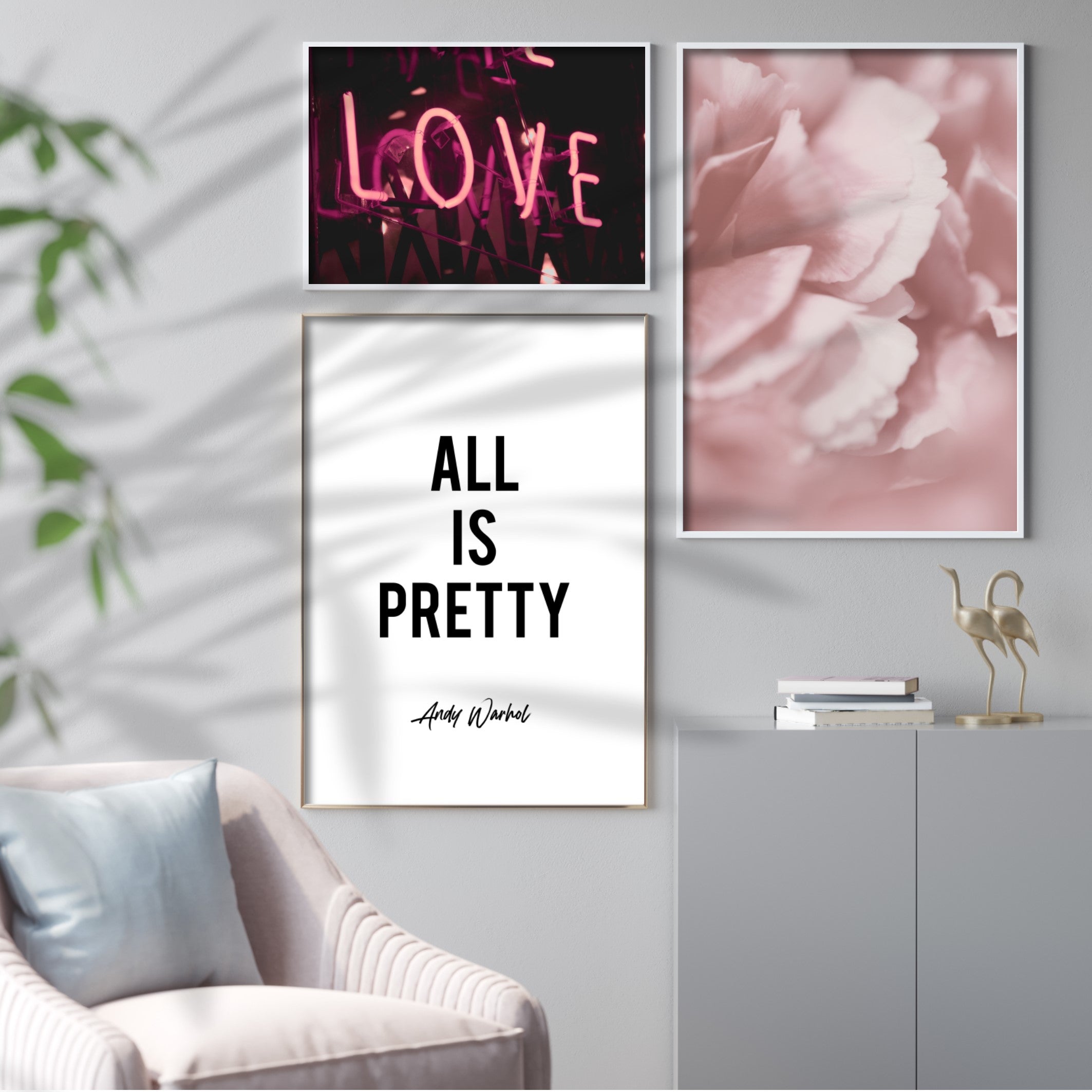 Print poster wall art blush petals