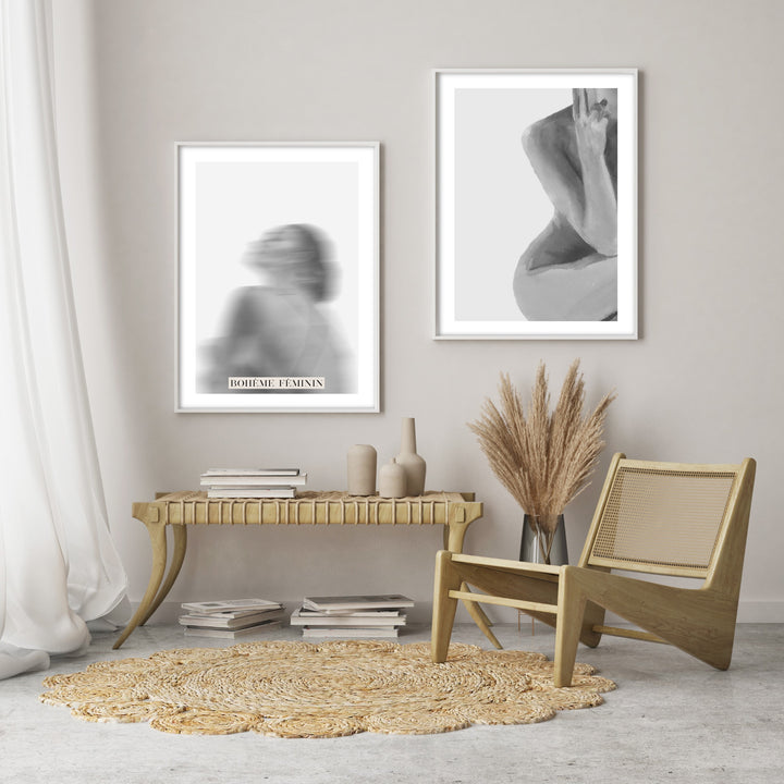 boho inspired home with body illustrations