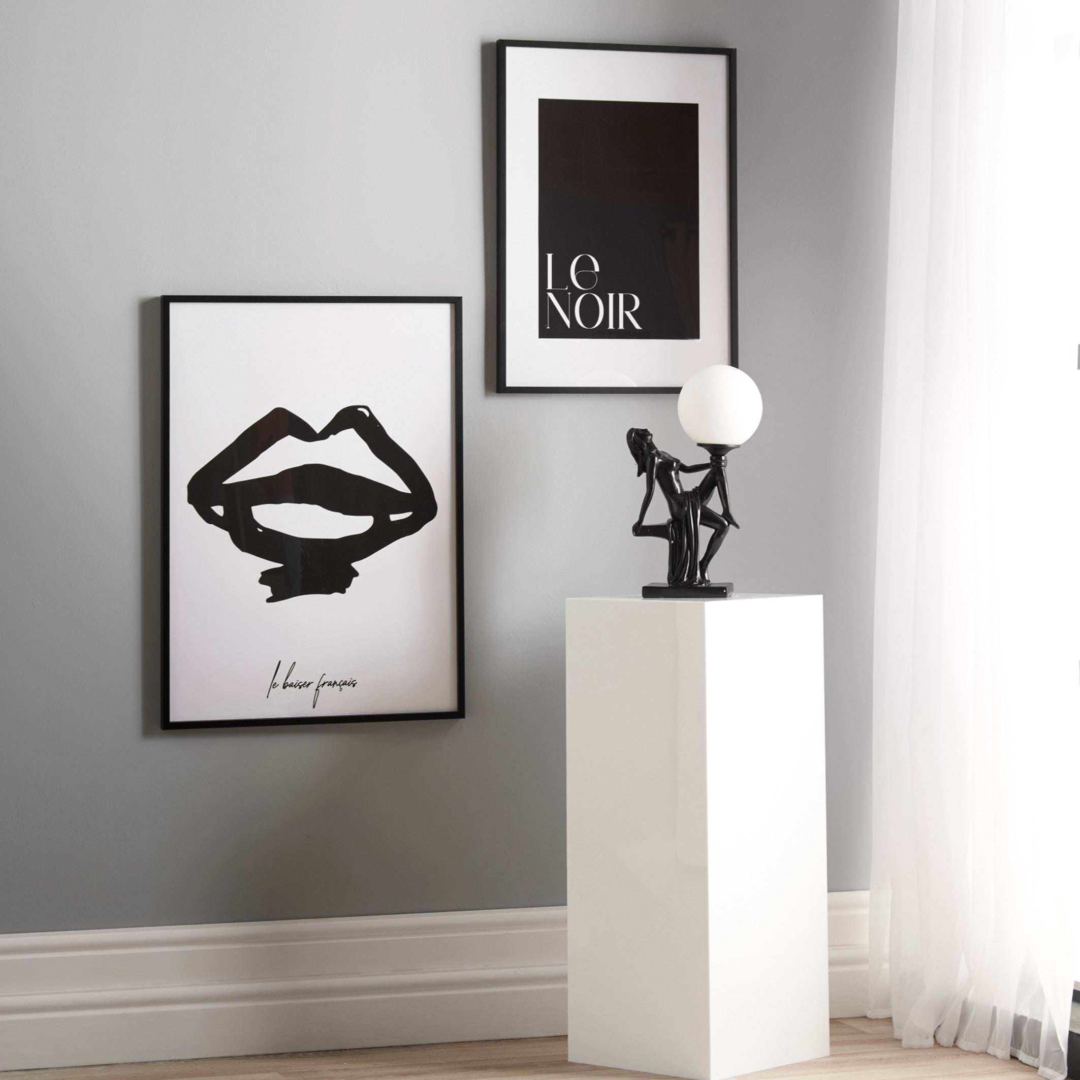 Le Baiser Francais Poster monochrom decor