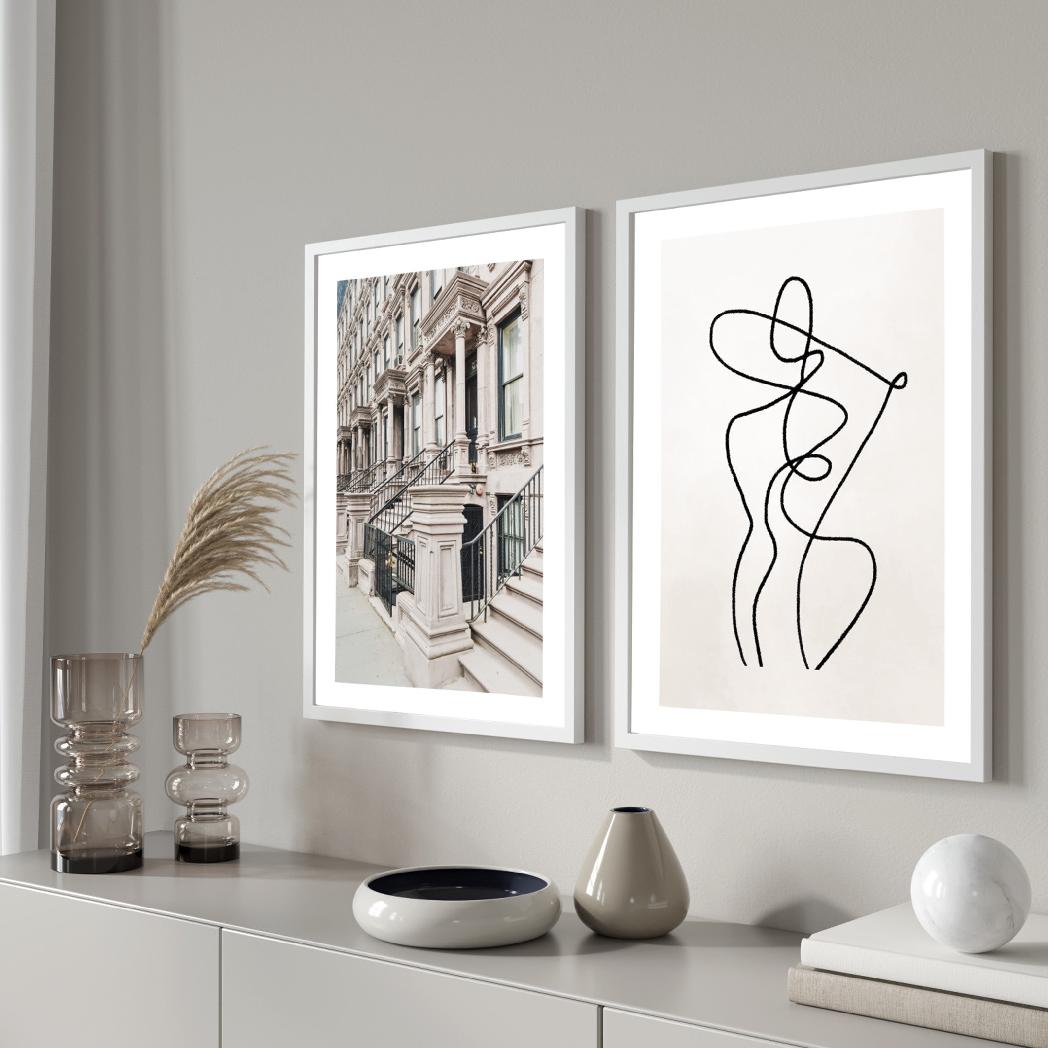 new york facade print poster