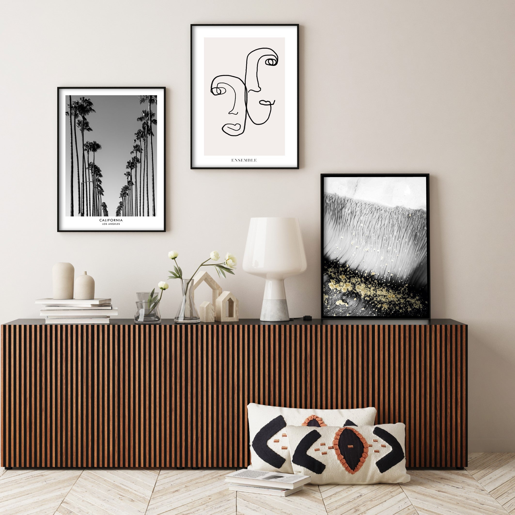 Print poster wall art grey wave