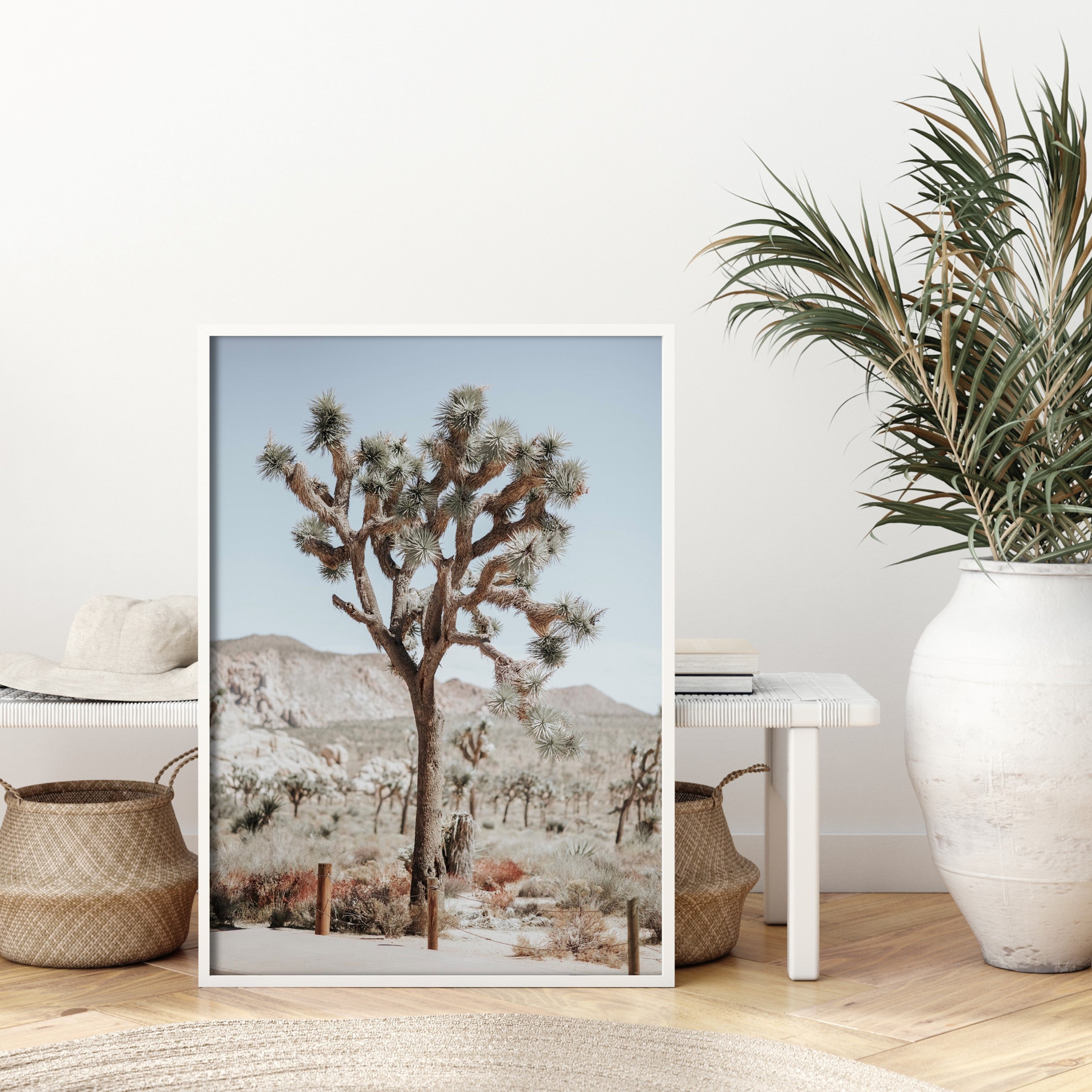 joshua tree wall art in boho home