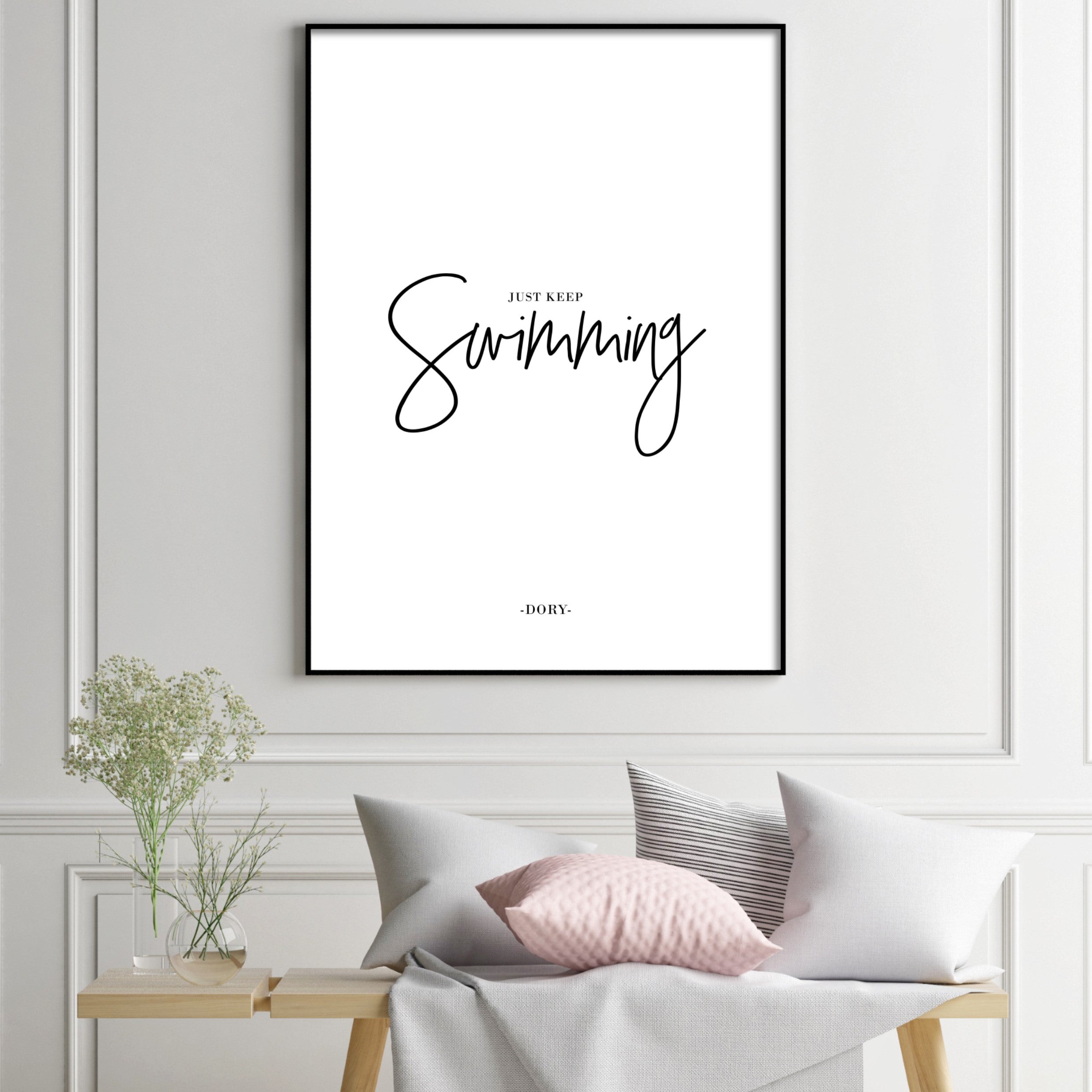 Print poster wall art just keep swimming