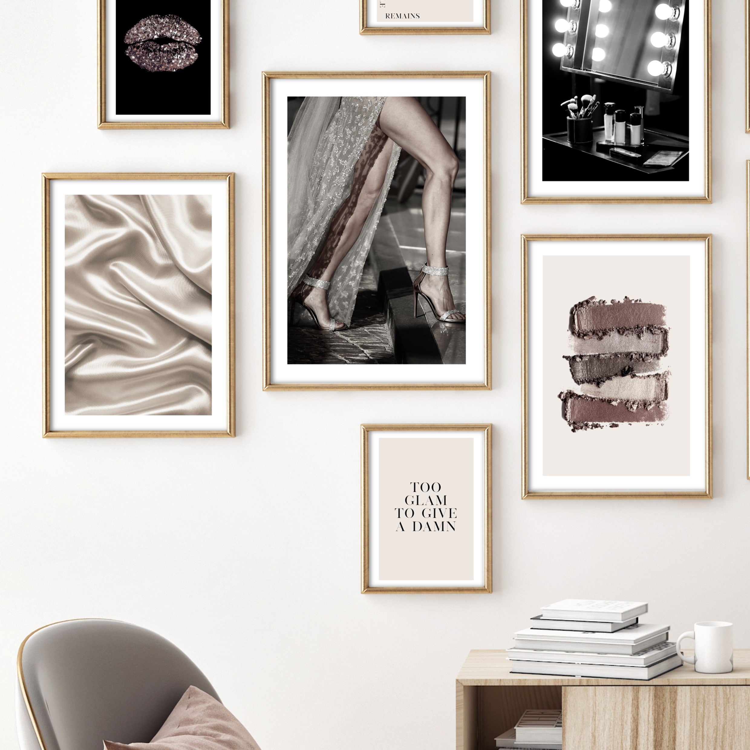 bronze beauty posters in gold frames