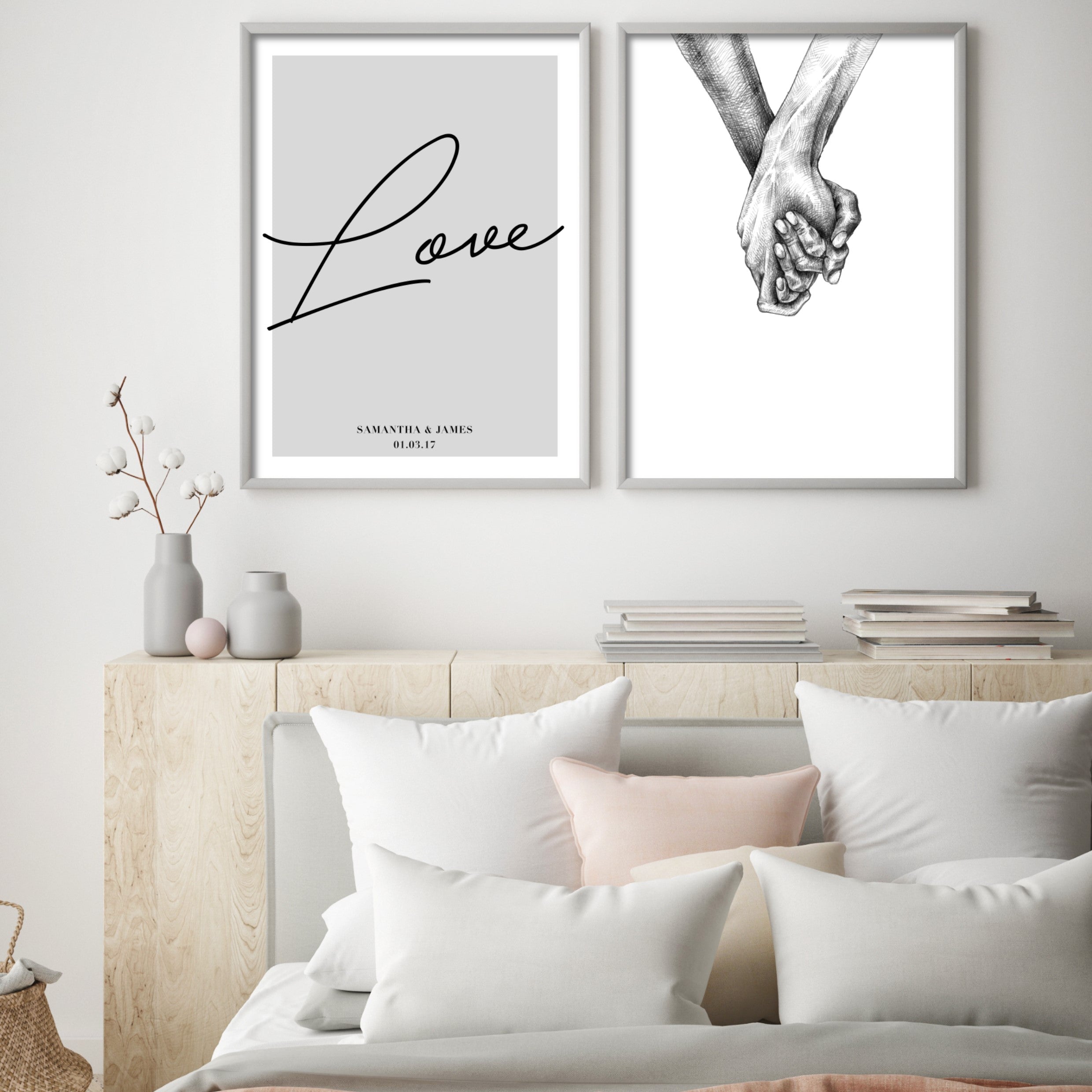 Print poster wall art personalised grey love