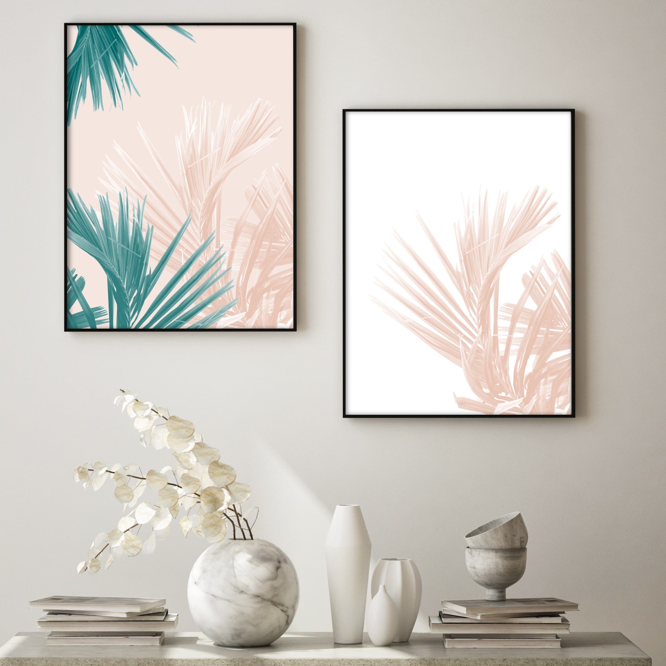 nude palm leaf illustration wall art