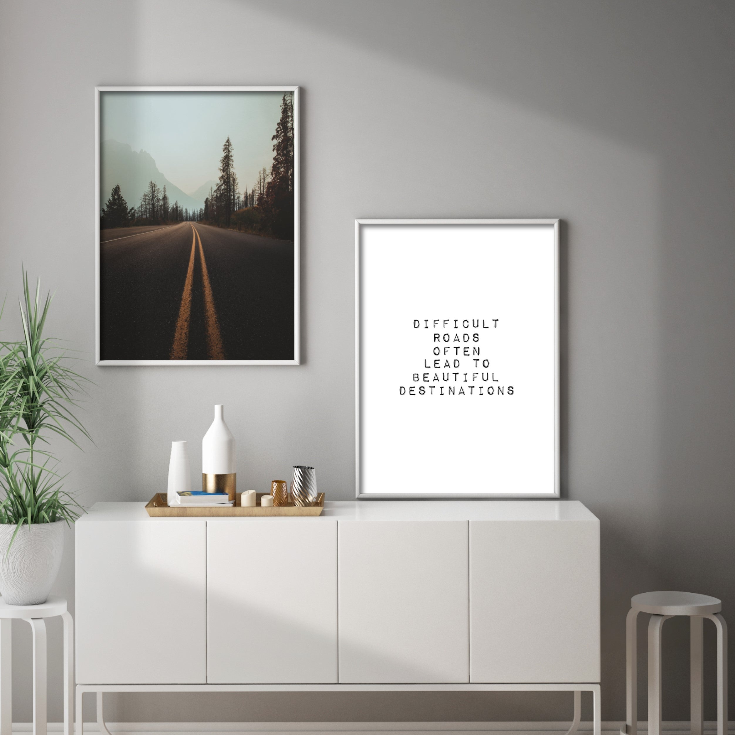 Print poster wall art mountain road