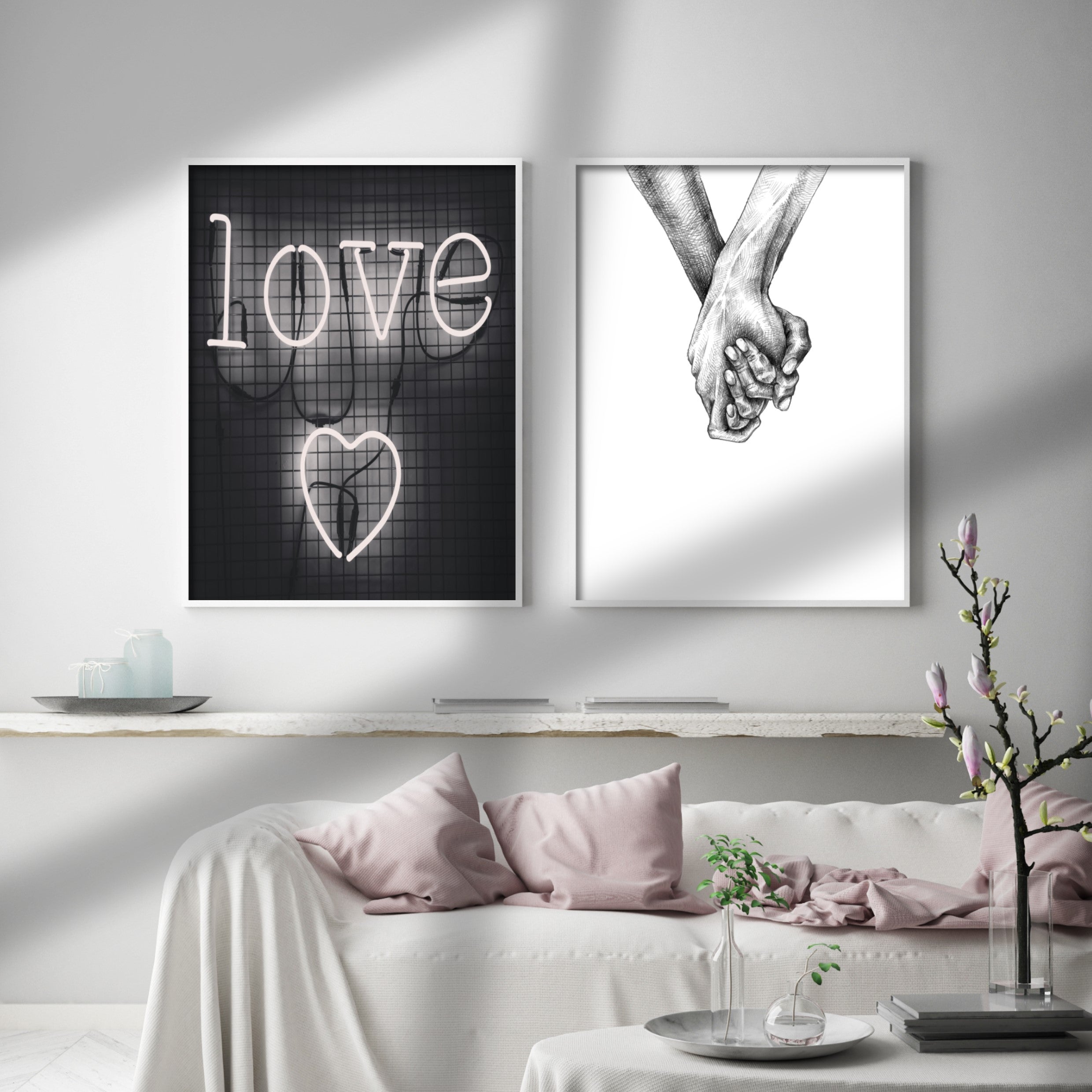 Print poster wall art neon love