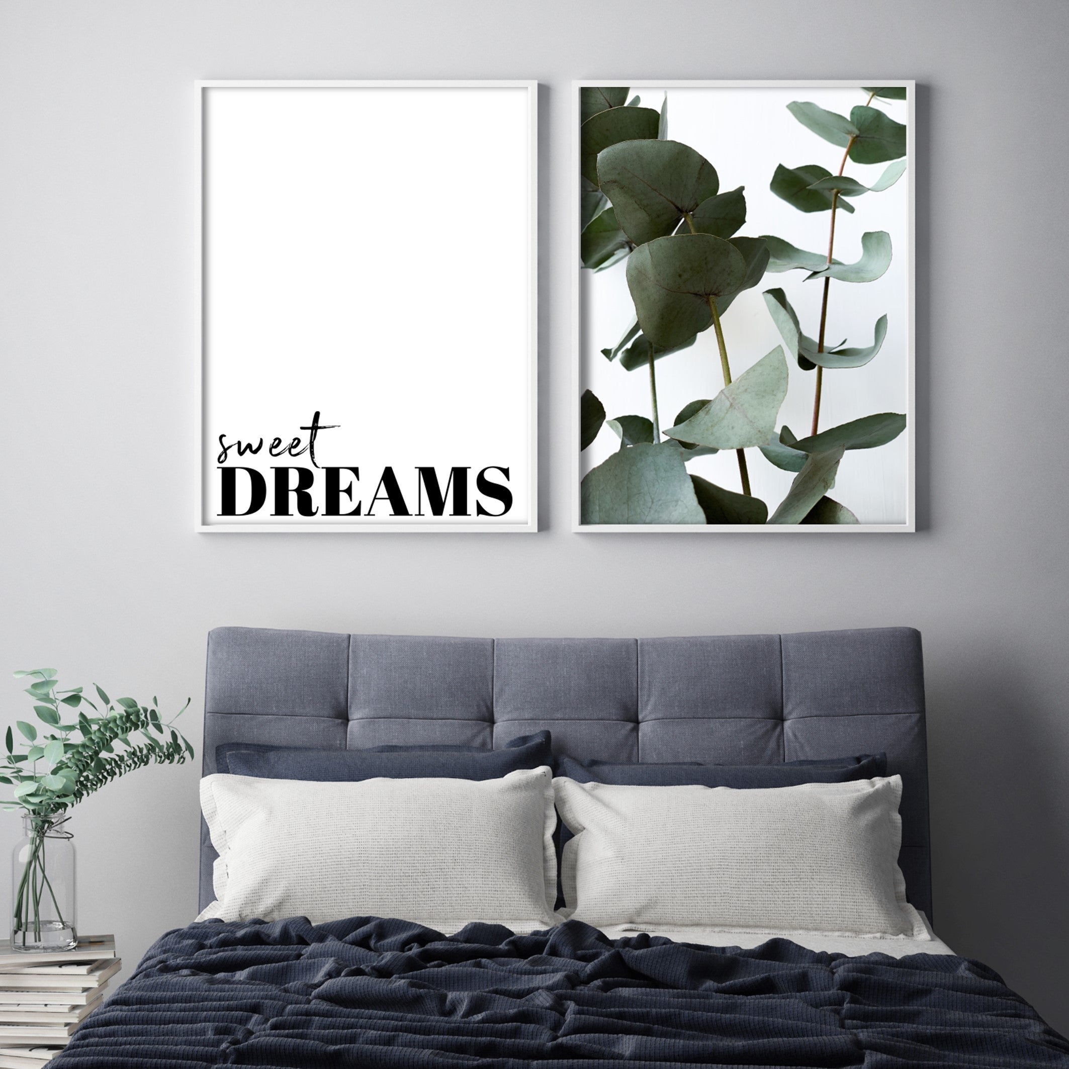 sweet dreams bedroom poster in blue bedroom