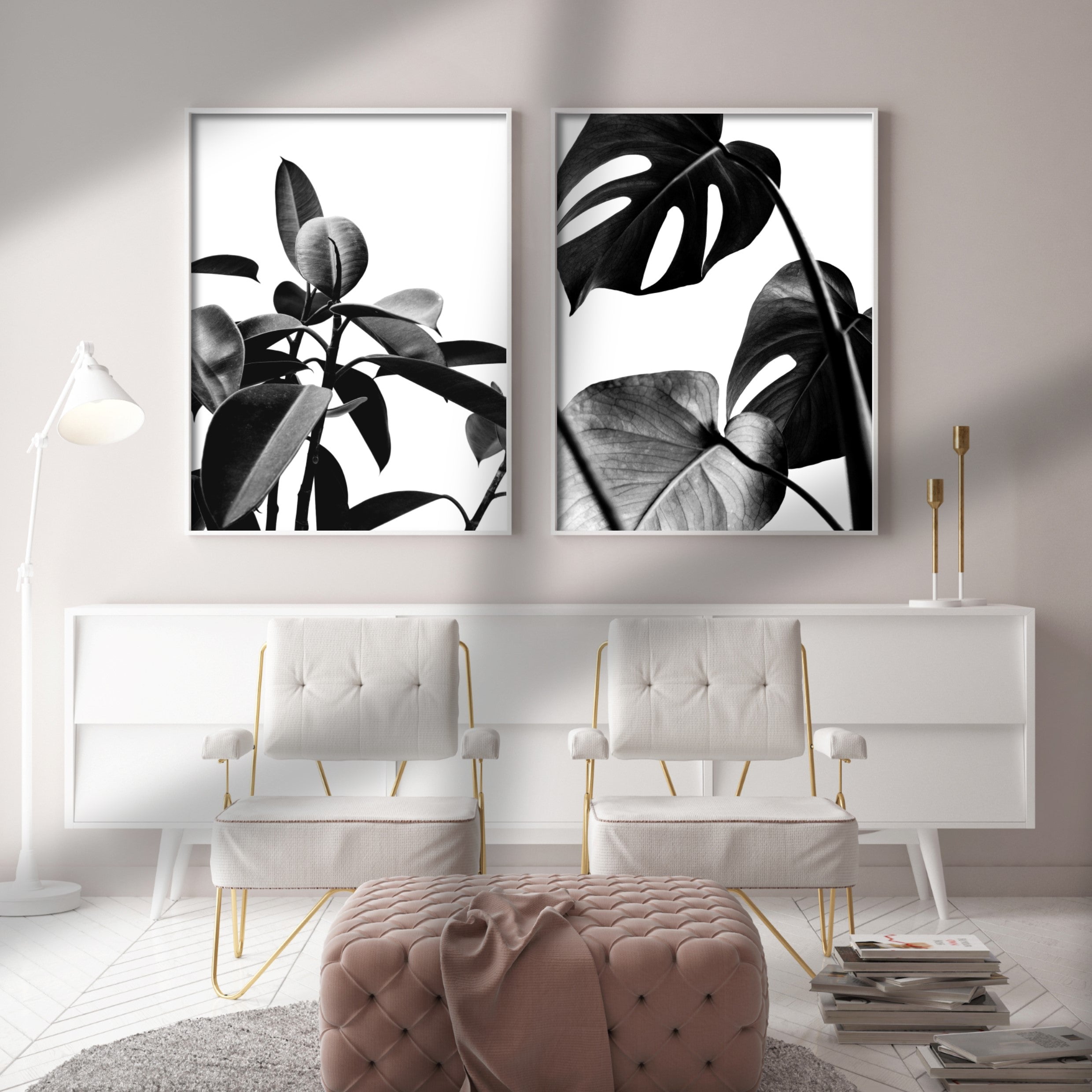 Print poster wall art black rubber plant