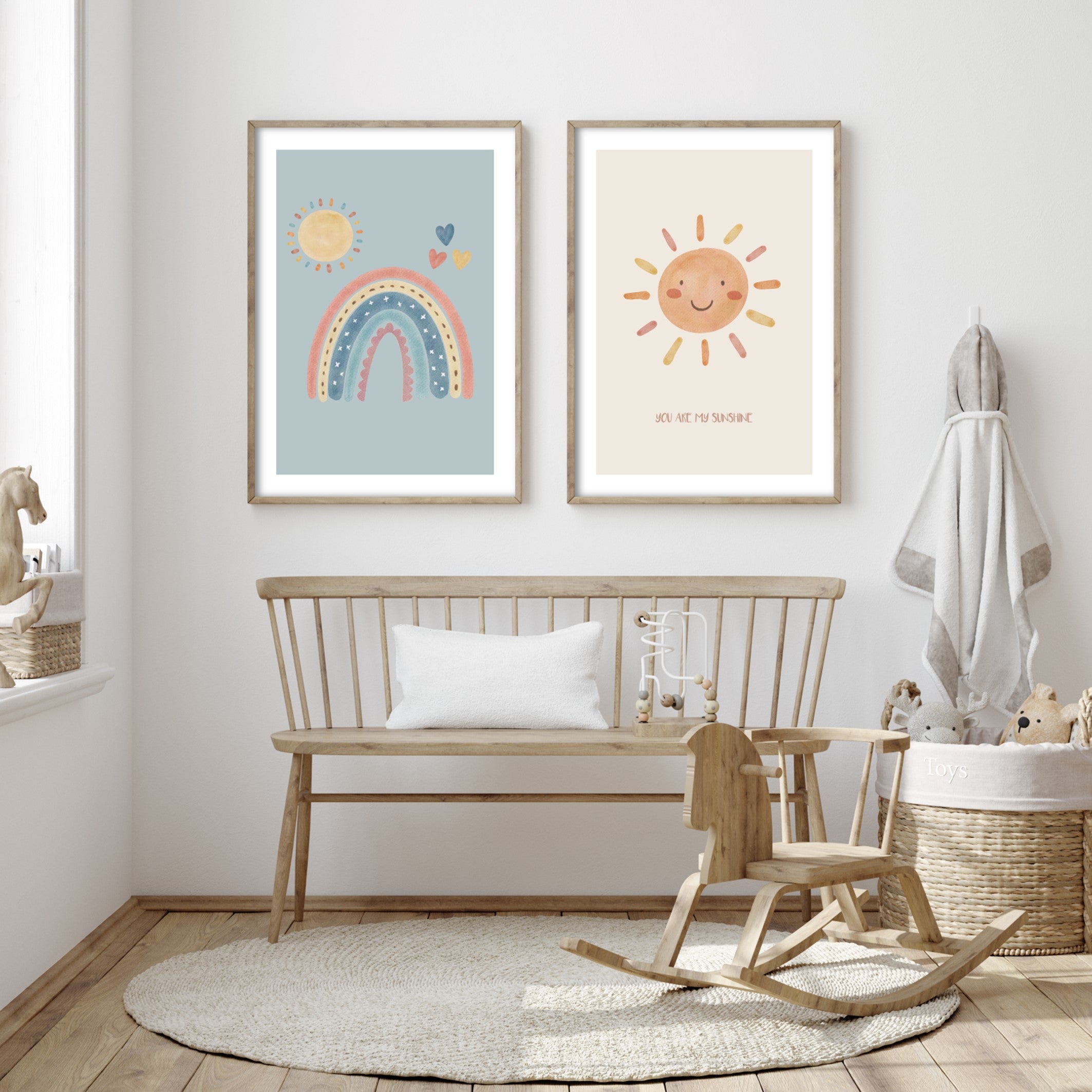 You Are My Sunshine Wall Art Poster in scandi nursery