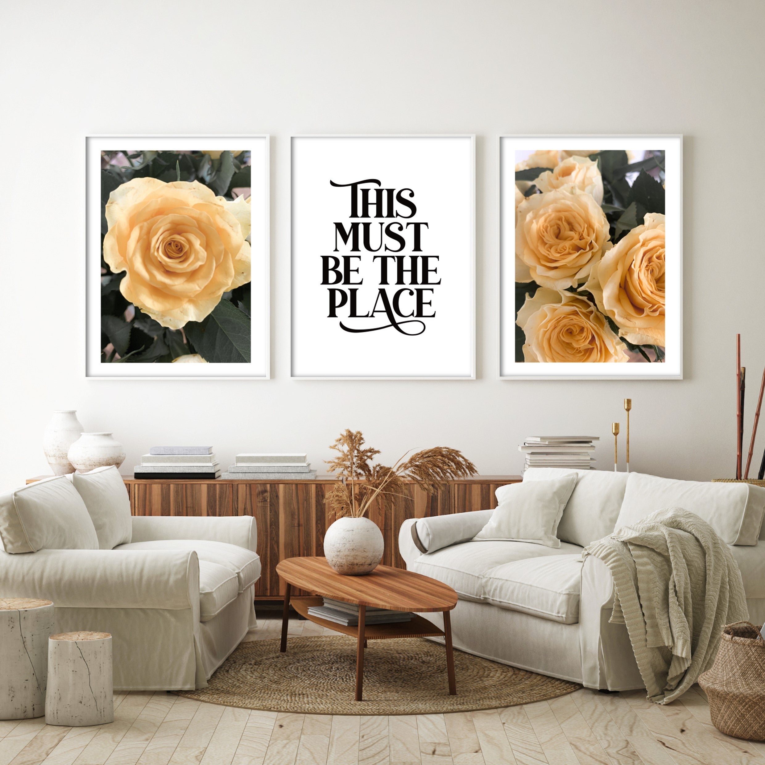 Print poster wall art yellow roses no 2