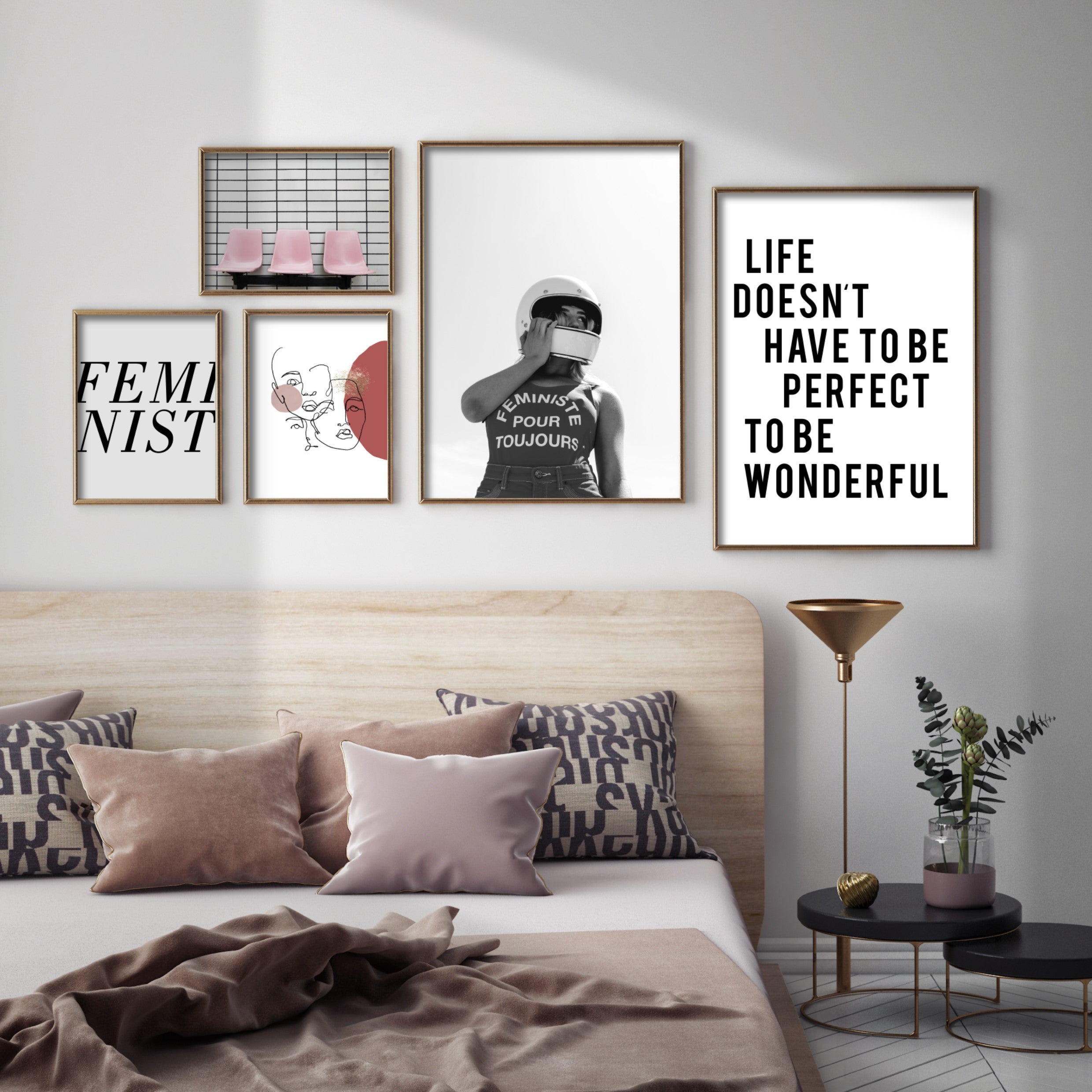 Print poster wall art life doesnt have to be perfect to be wonderful