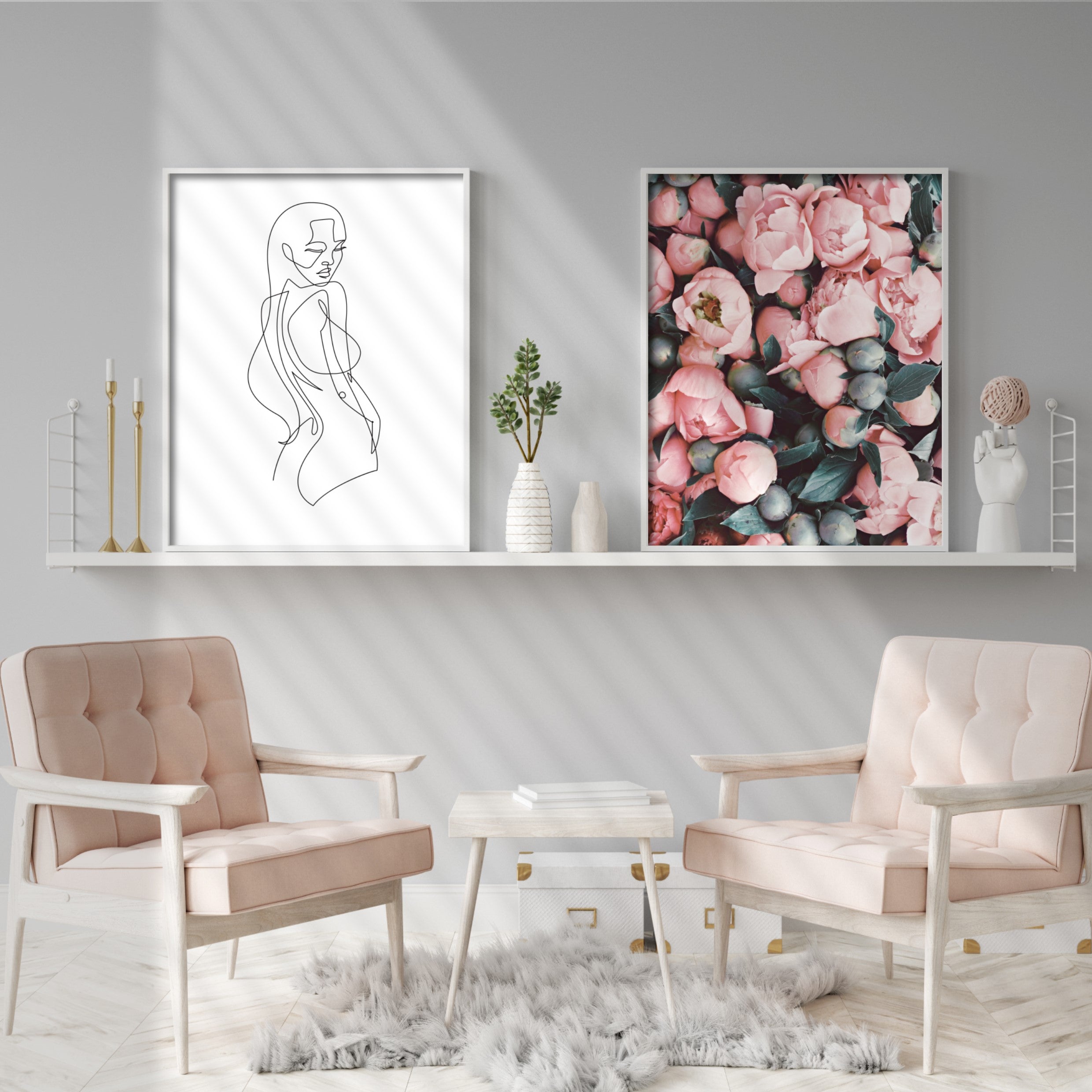 Print poster wall art peonies