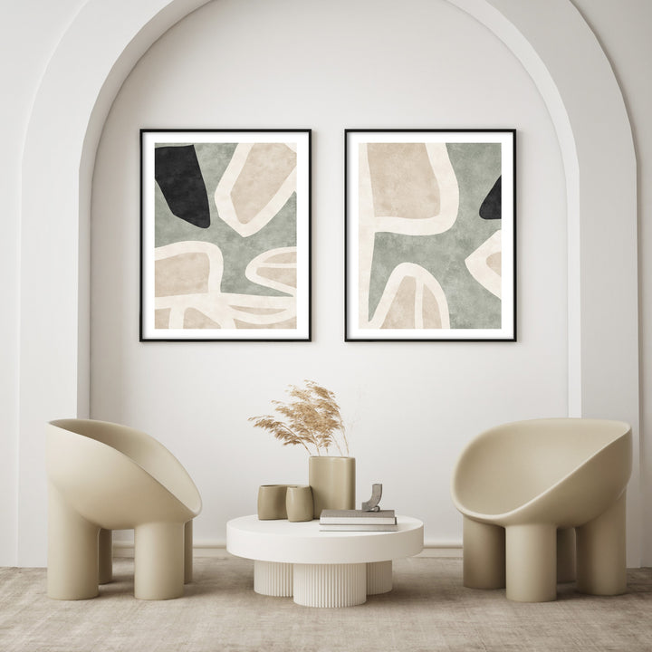 green abstracts wall art