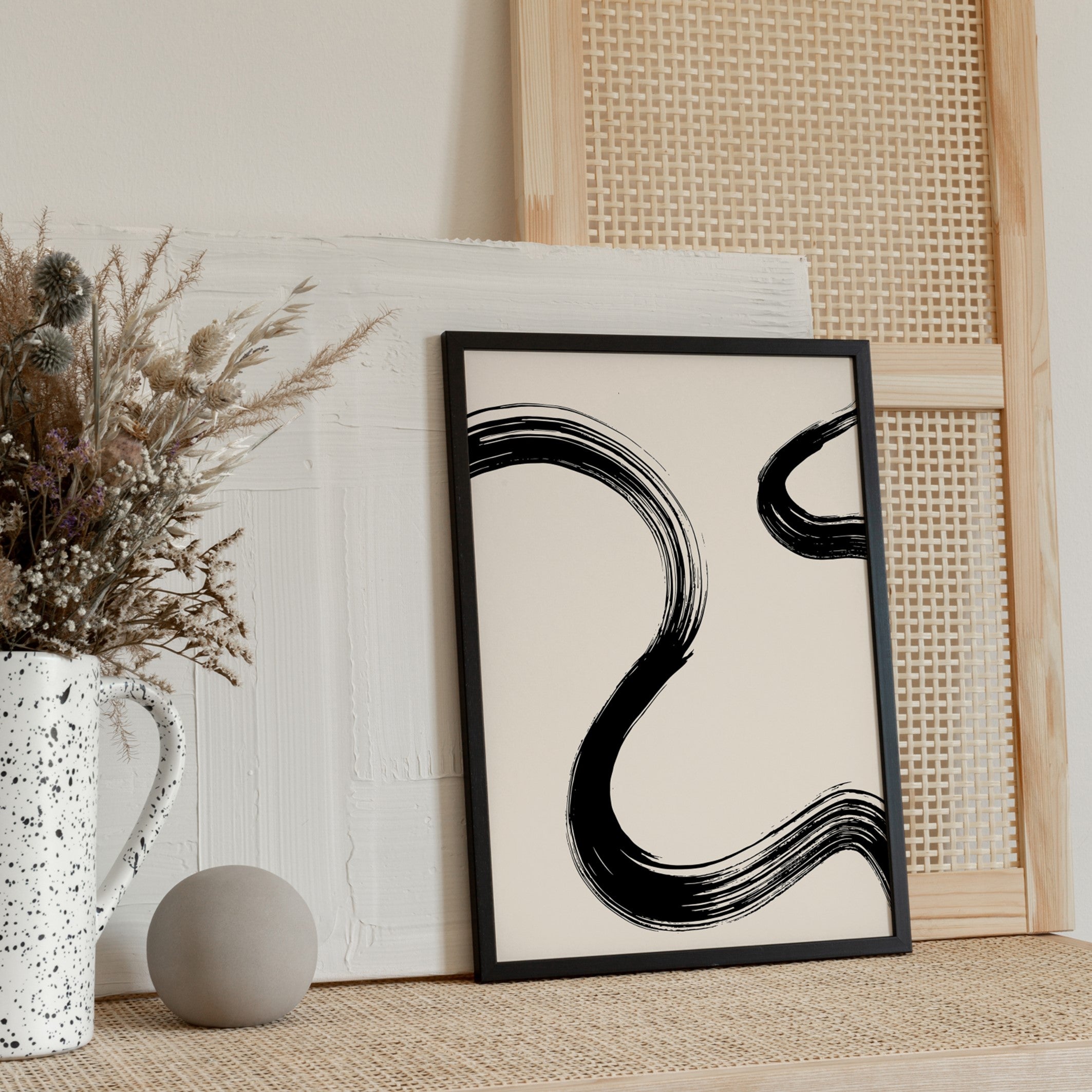 black curves wall art