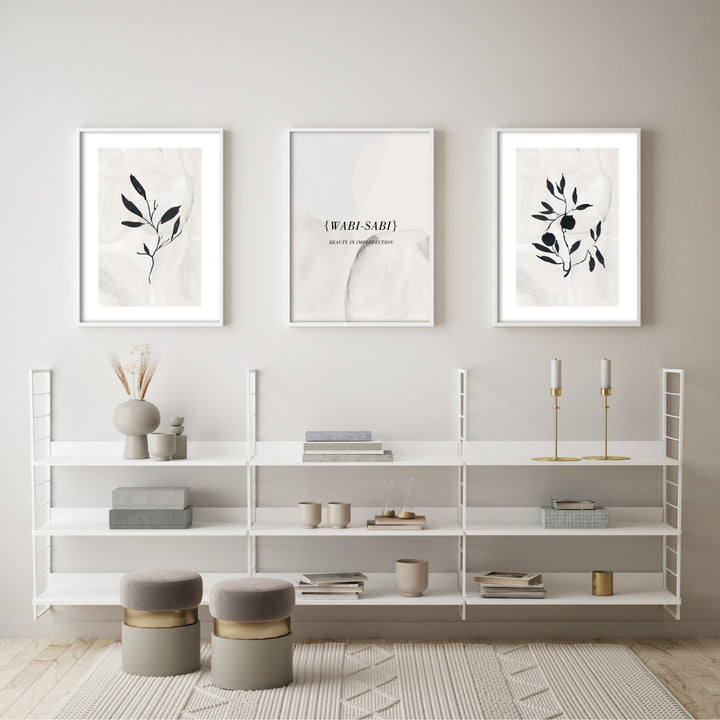 wabi-sabi flower print poster