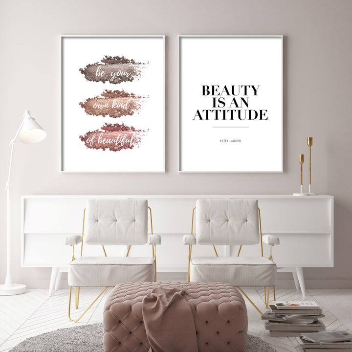 Print poster wall art beauty is an attitude