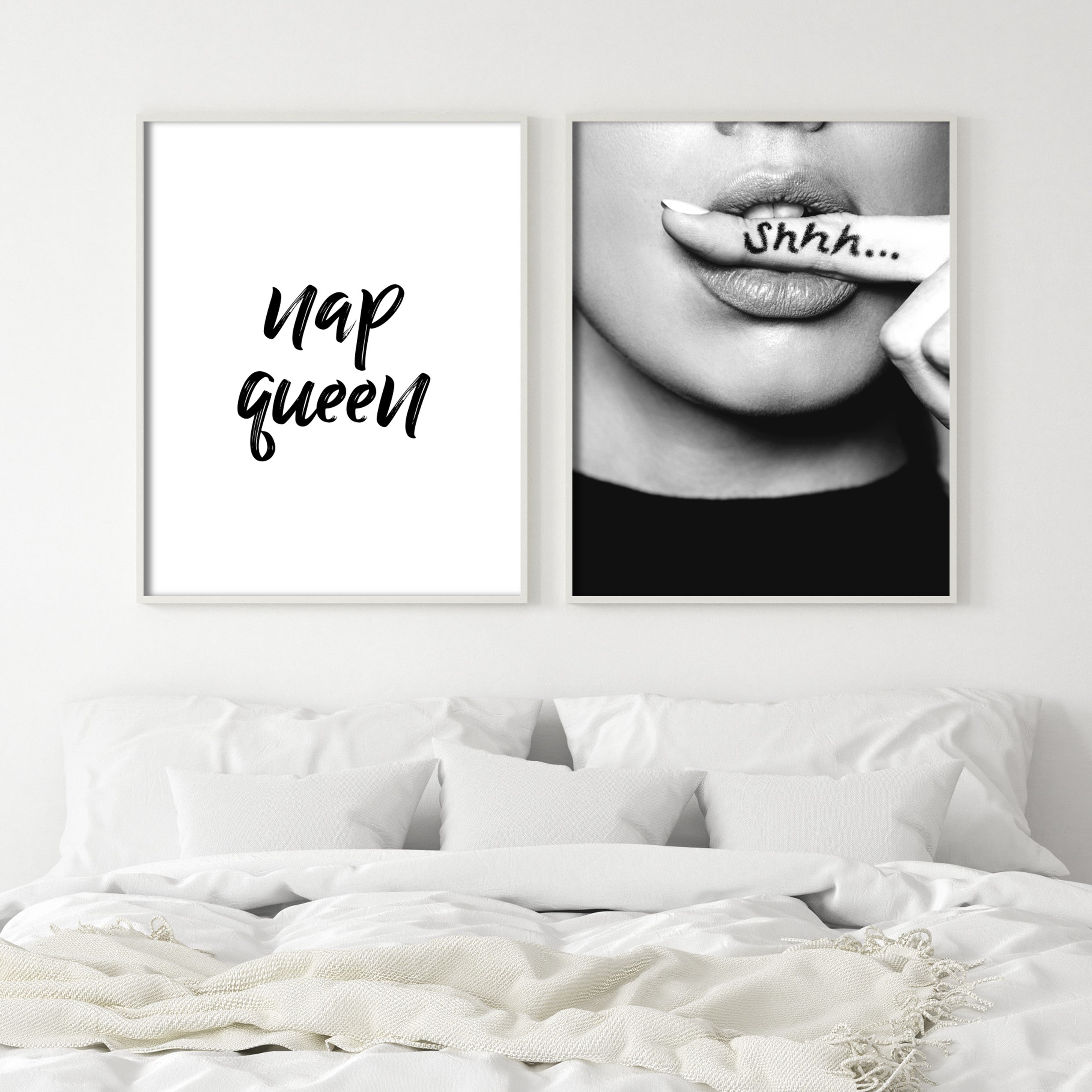 nap queen black and white wall art