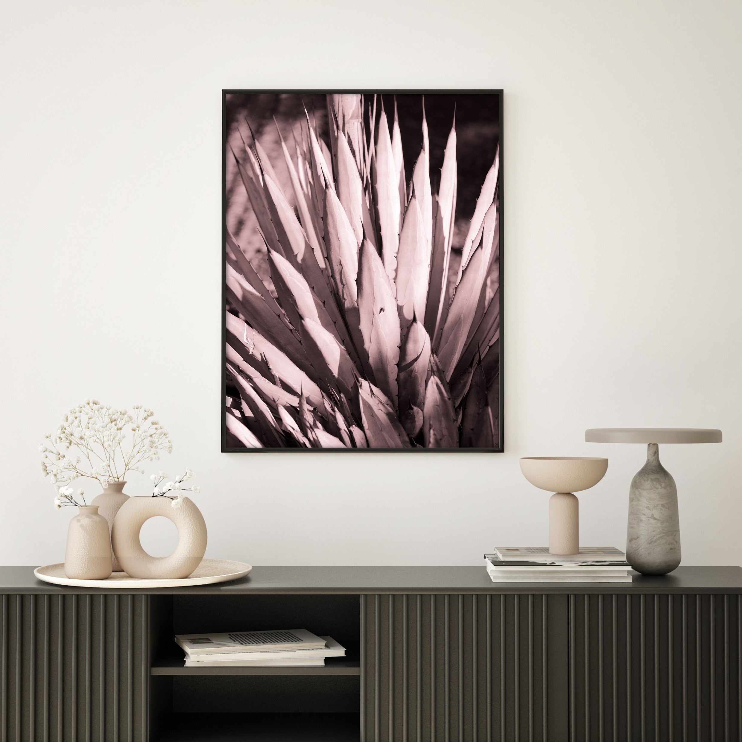 pink cactus wall art