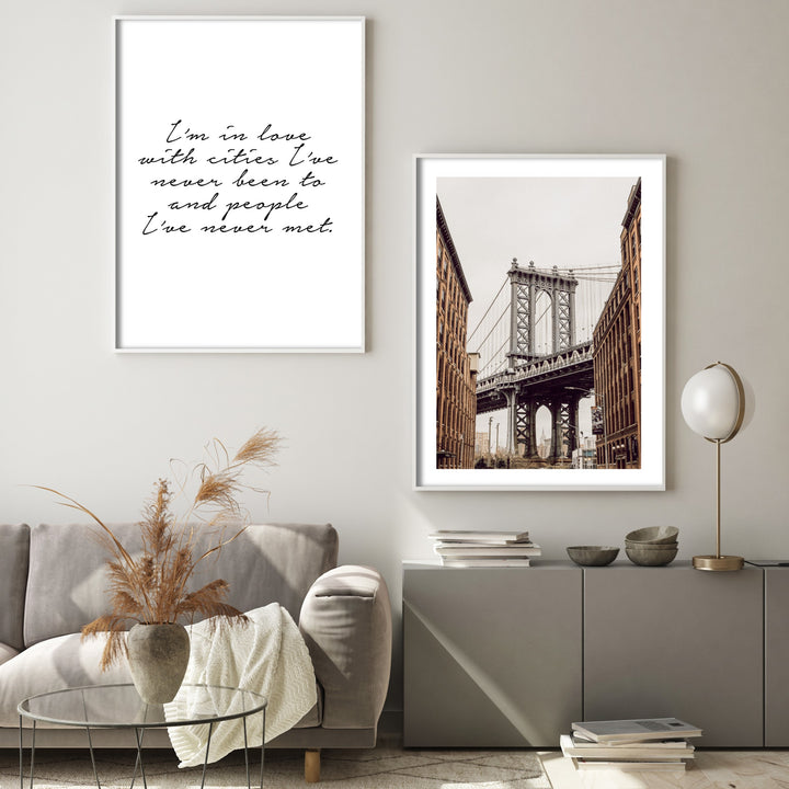 Print poster wall art im in love with cities