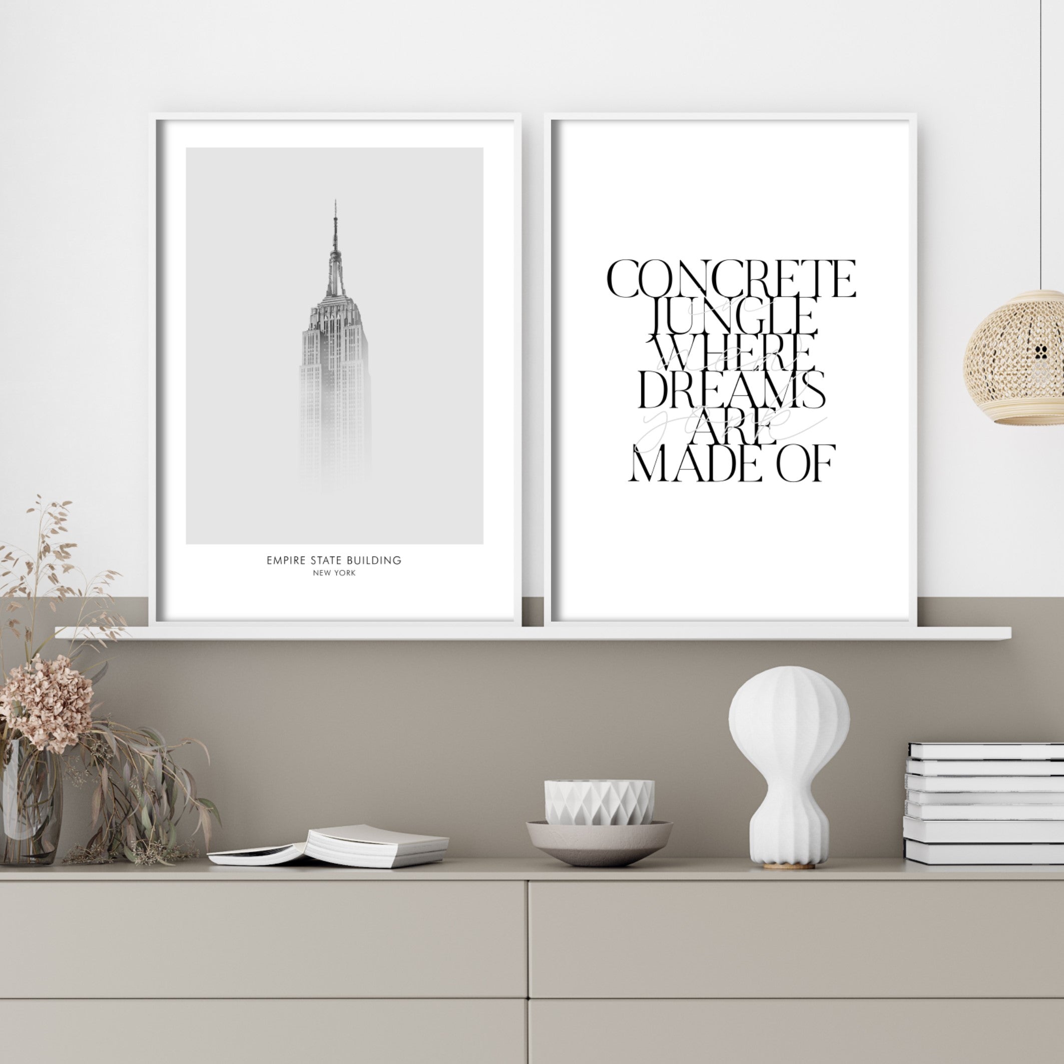 Print poster wall art empire state building illustration