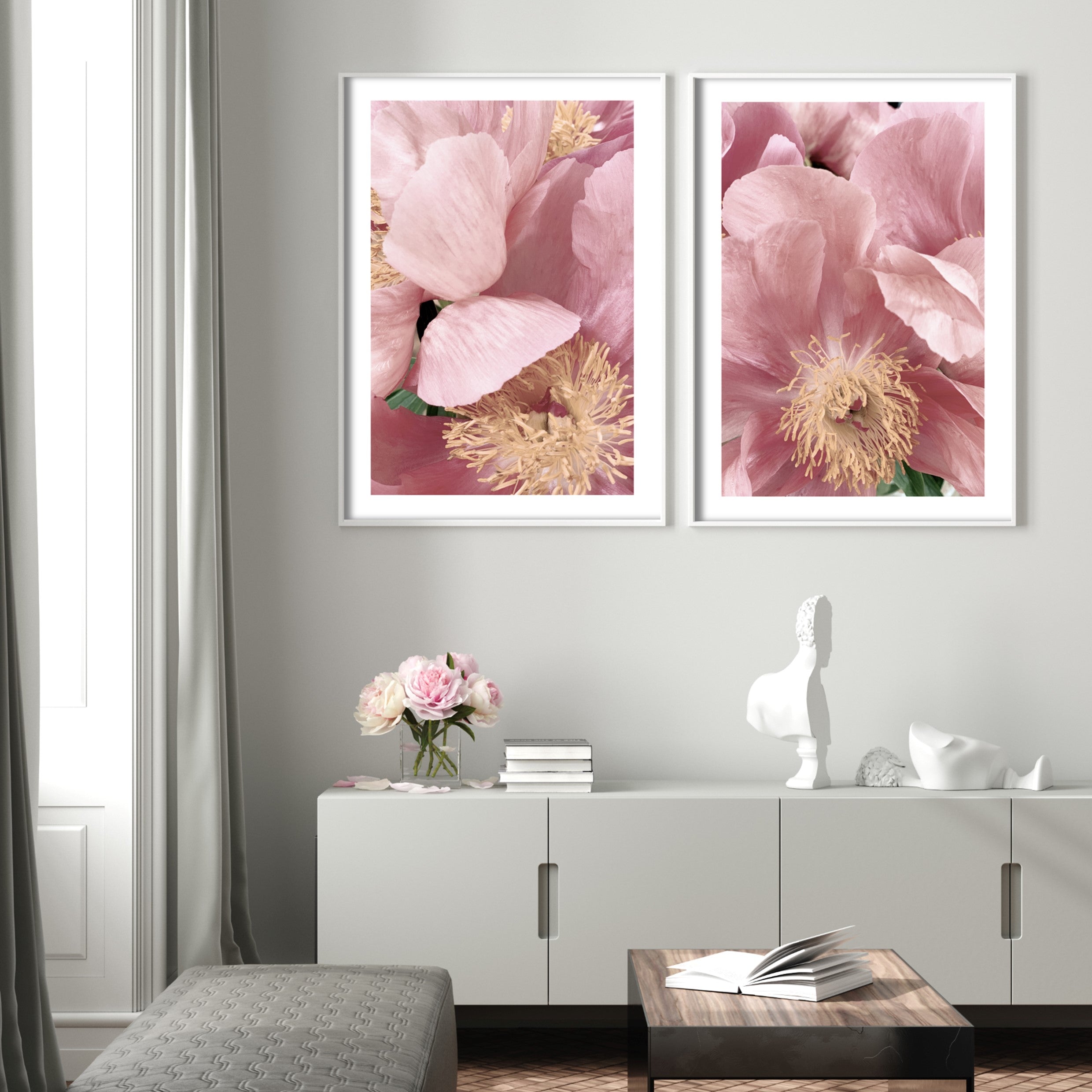 Print poster wall art pink garden flower no 2