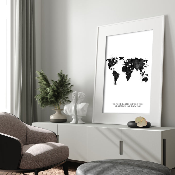 Print poster wall art the world is a book