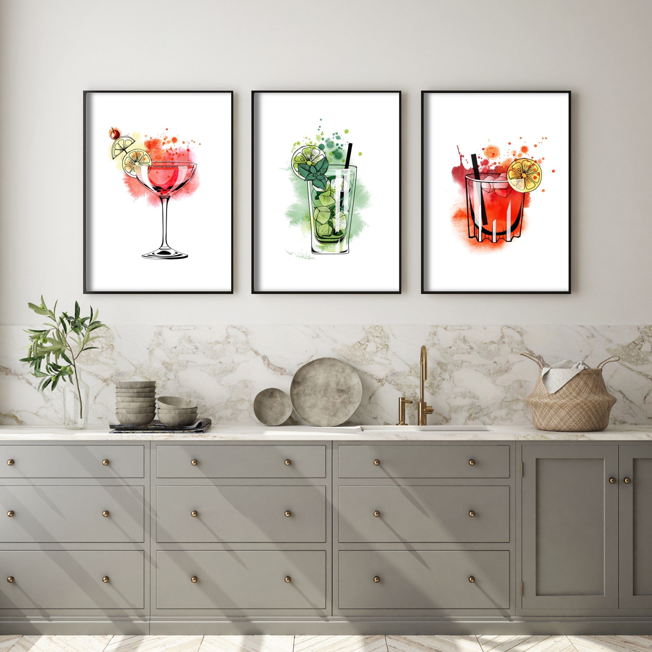 Print poster wall art mojito illustration