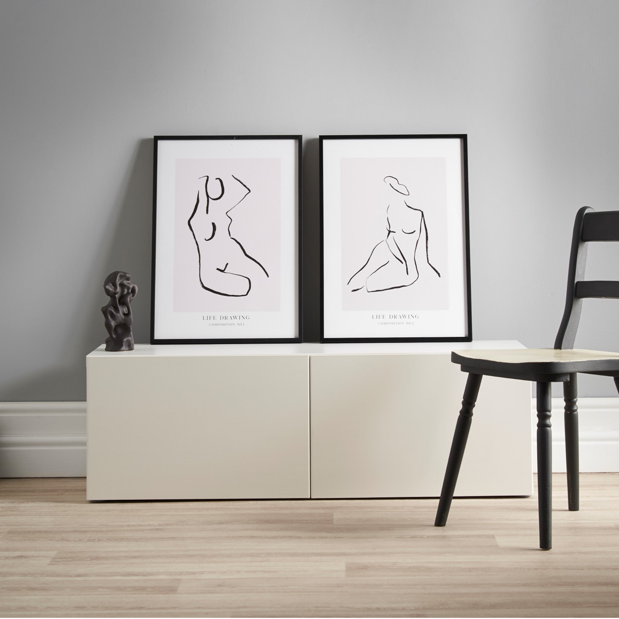 Life Drawing Poster line art sketches in scandi home