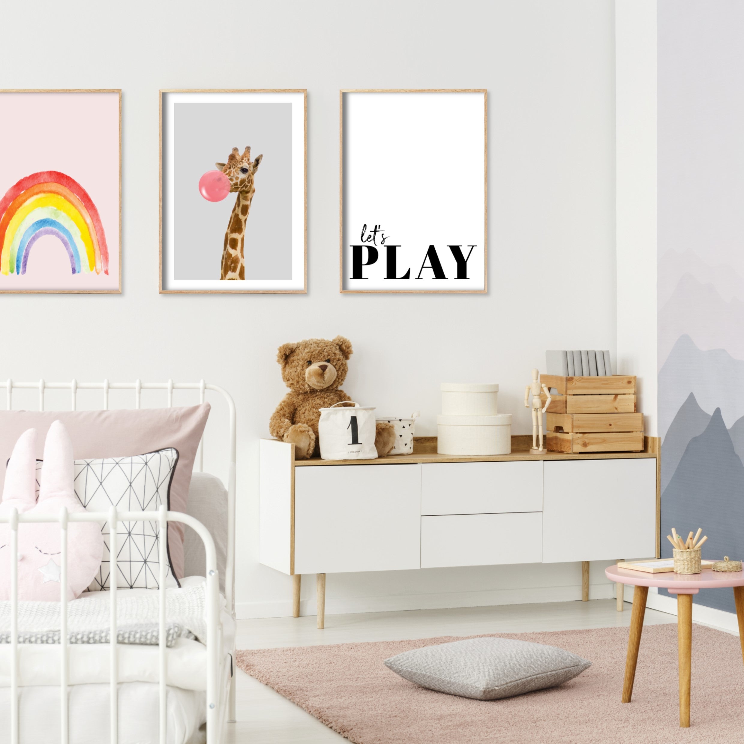 Let's Play fun kids wall art 