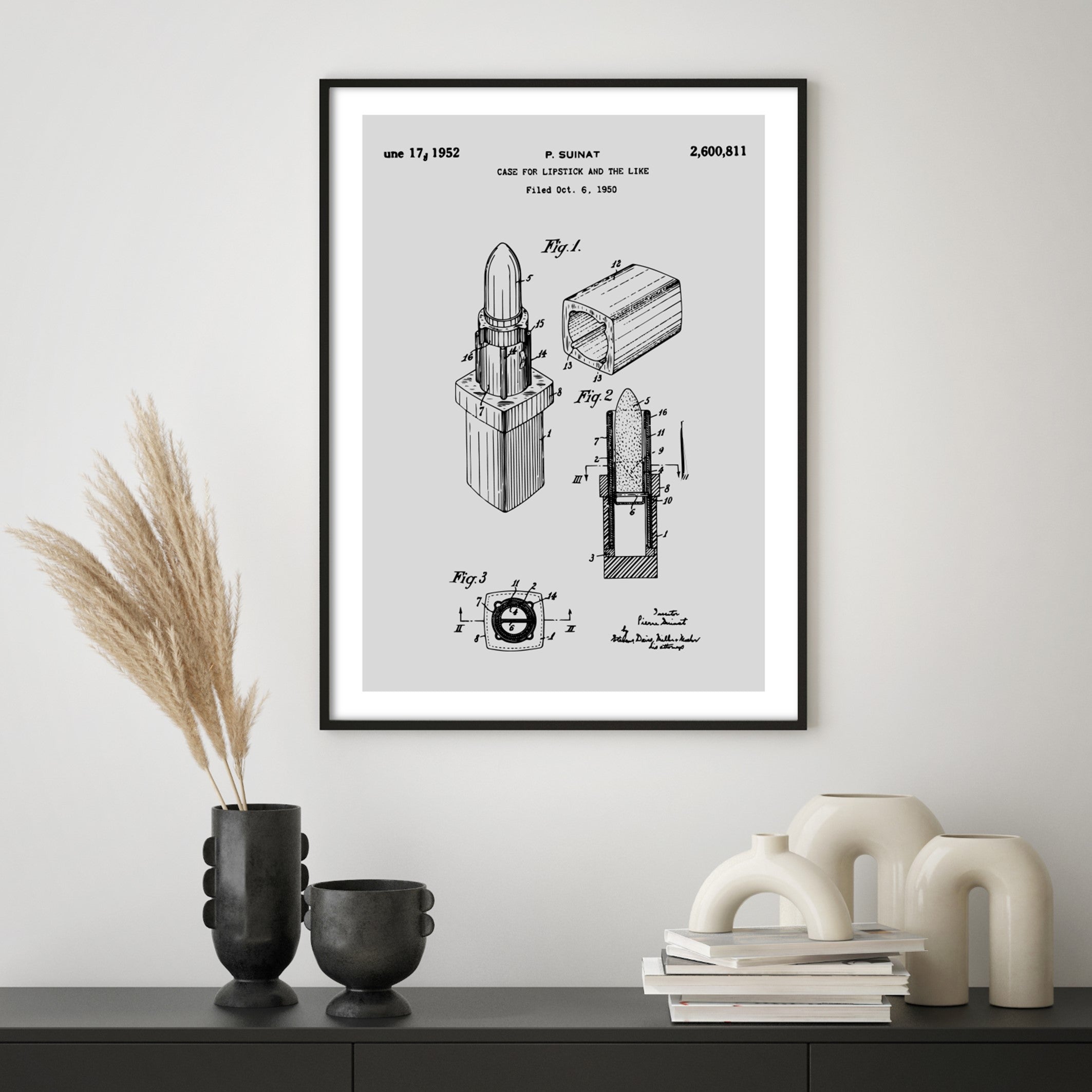 the lipstick patent wall art