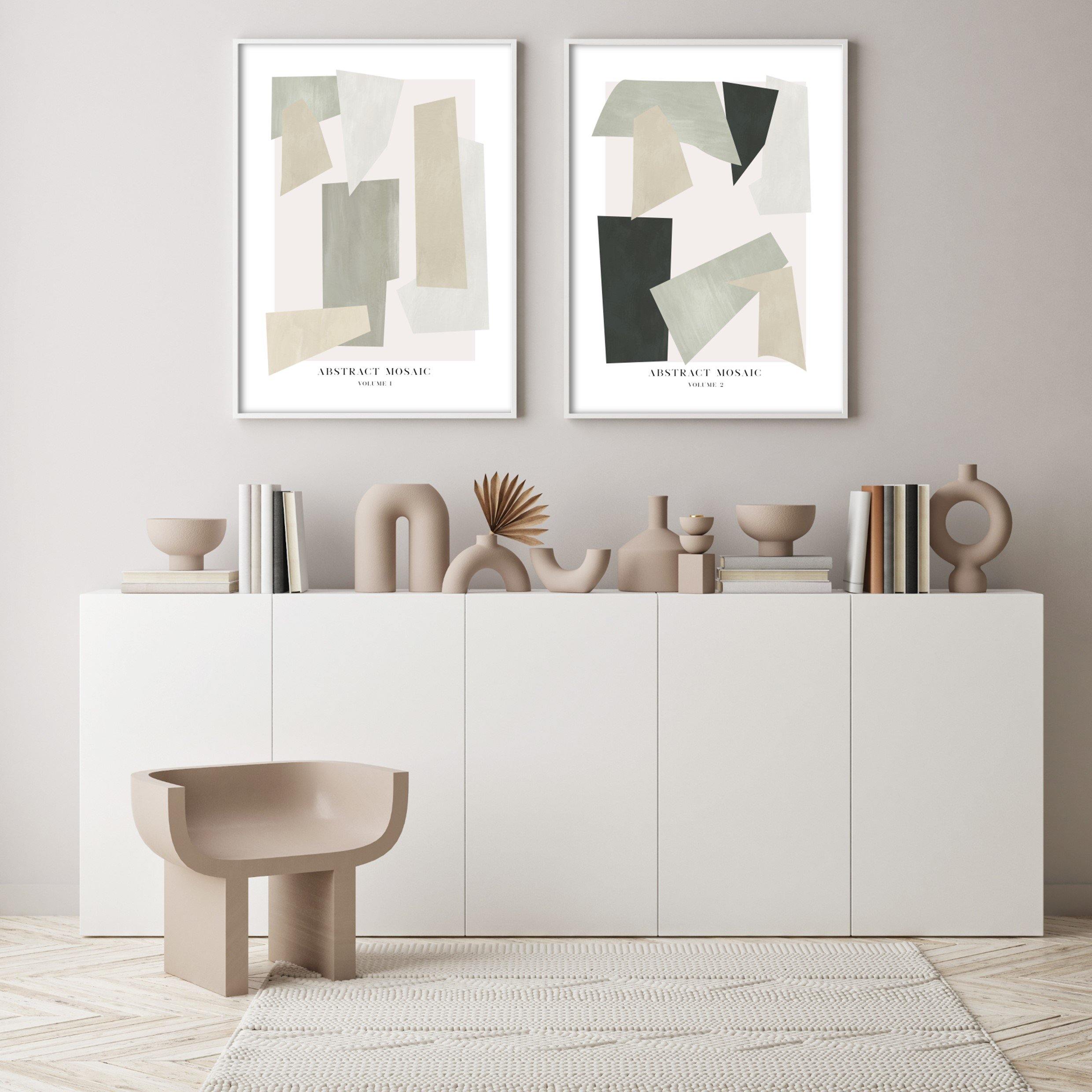 Abstract Mosaic Poster neutral illustration