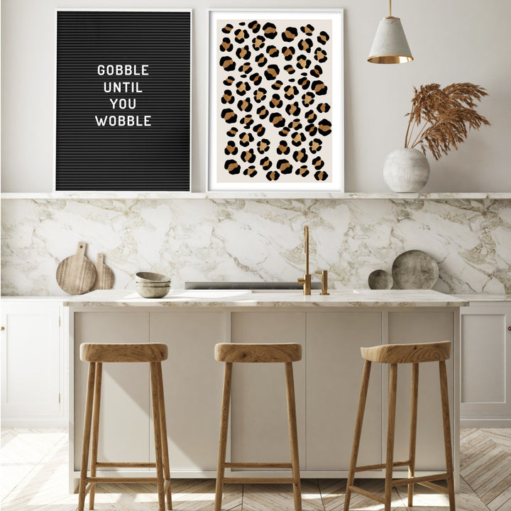 Print poster wall art gold leopard print