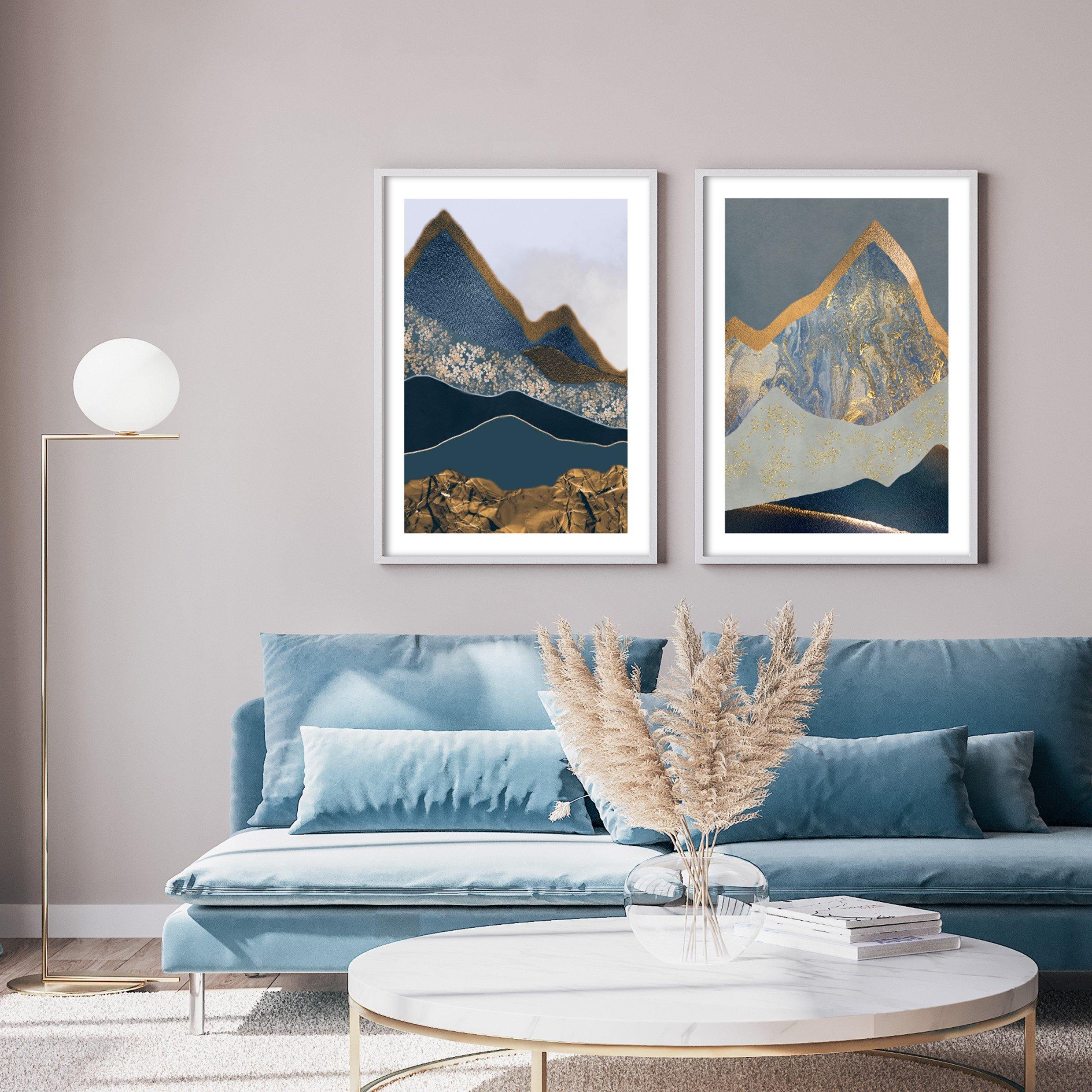 abstract mountain print poster