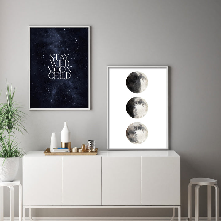 Print poster wall art stay wild moon child