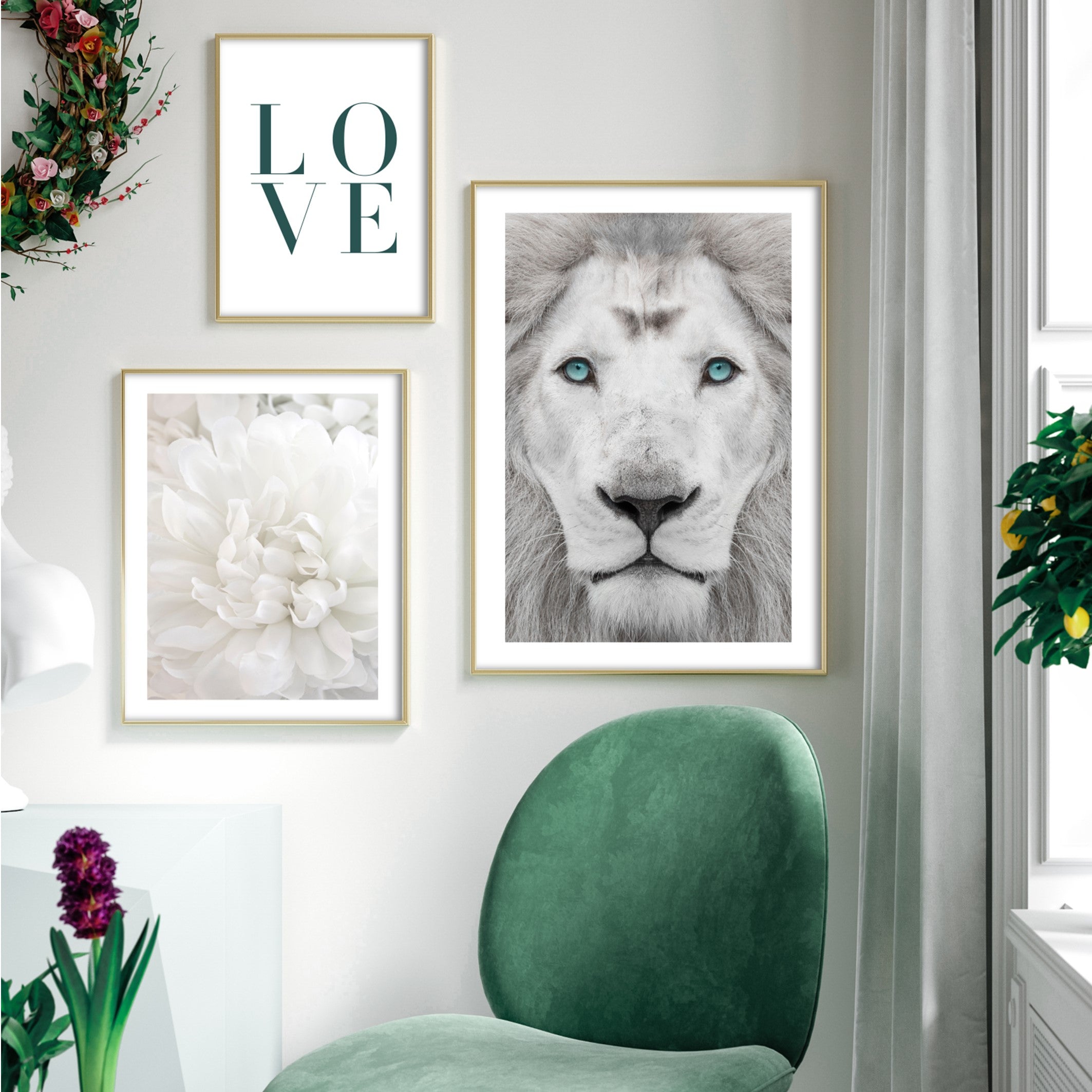 turquoise love print poster