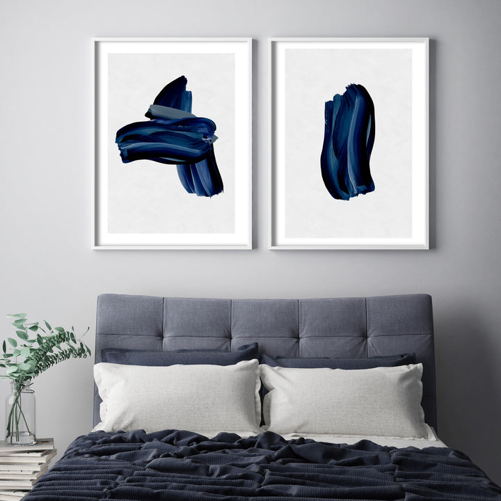 Print poster wall art blue and grey no 1