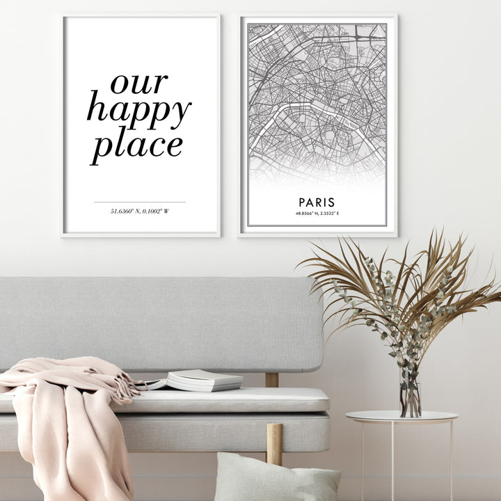 Print poster wall art personalised our happy place 1