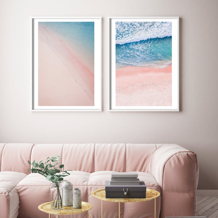 Print poster wall art pink beach 2