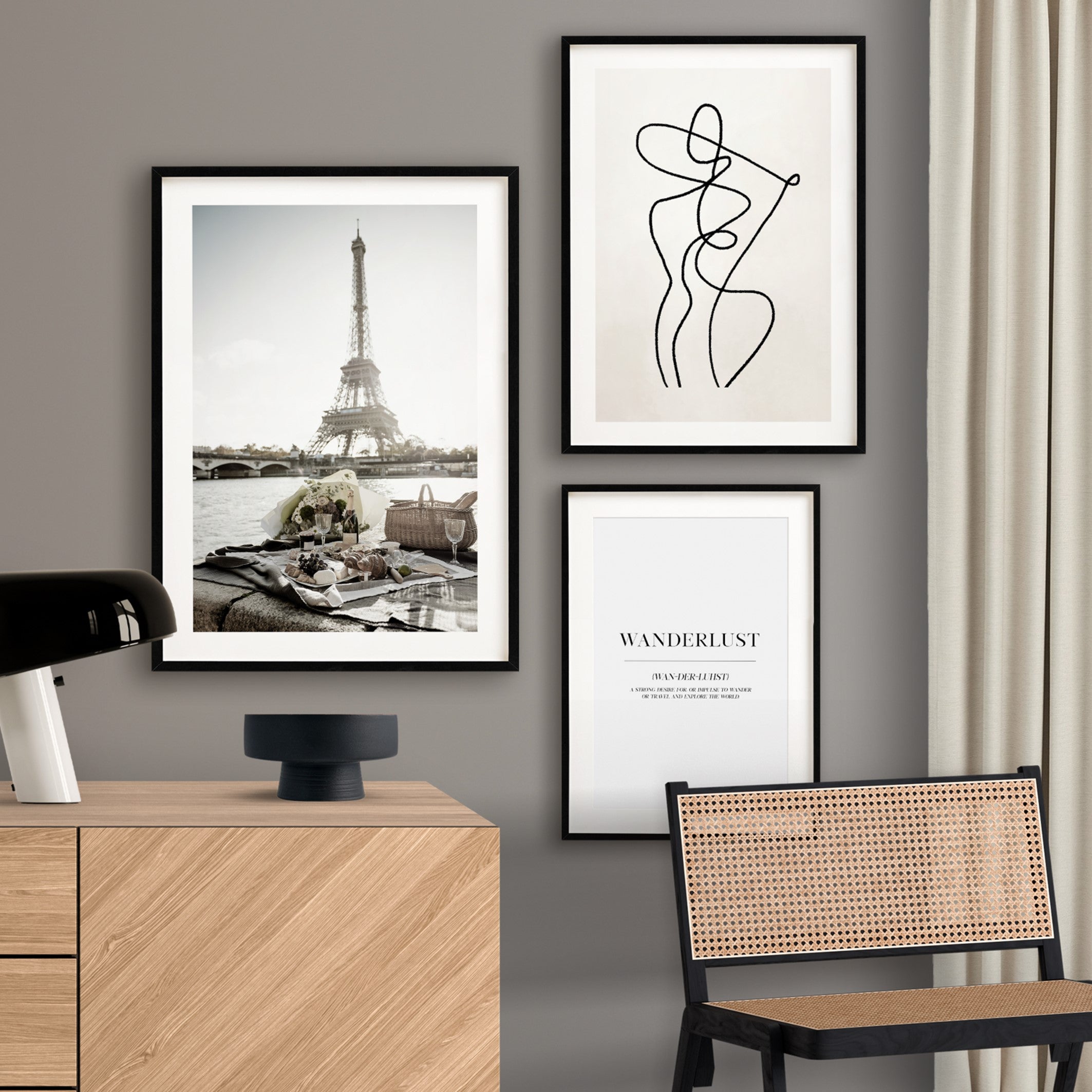 picnic in paris print poster